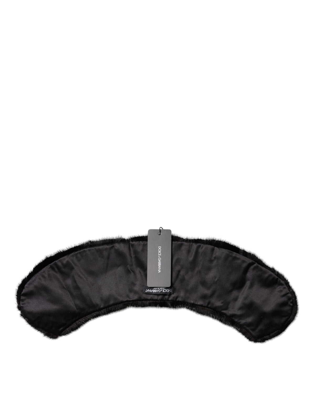 Dolce & Gabbana Black Fur Shawl Neck Wrap Cover Collar Scarf
