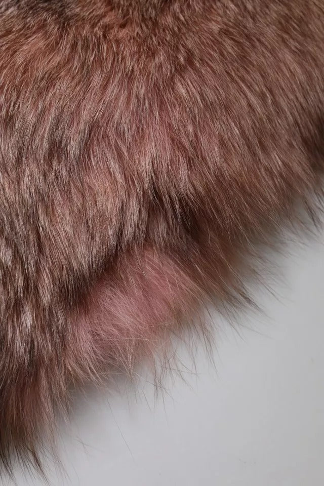 Dolce & Gabbana Pink Frost Fox Fur Neck Warmer Winter Scarf Dolce & Gabbana