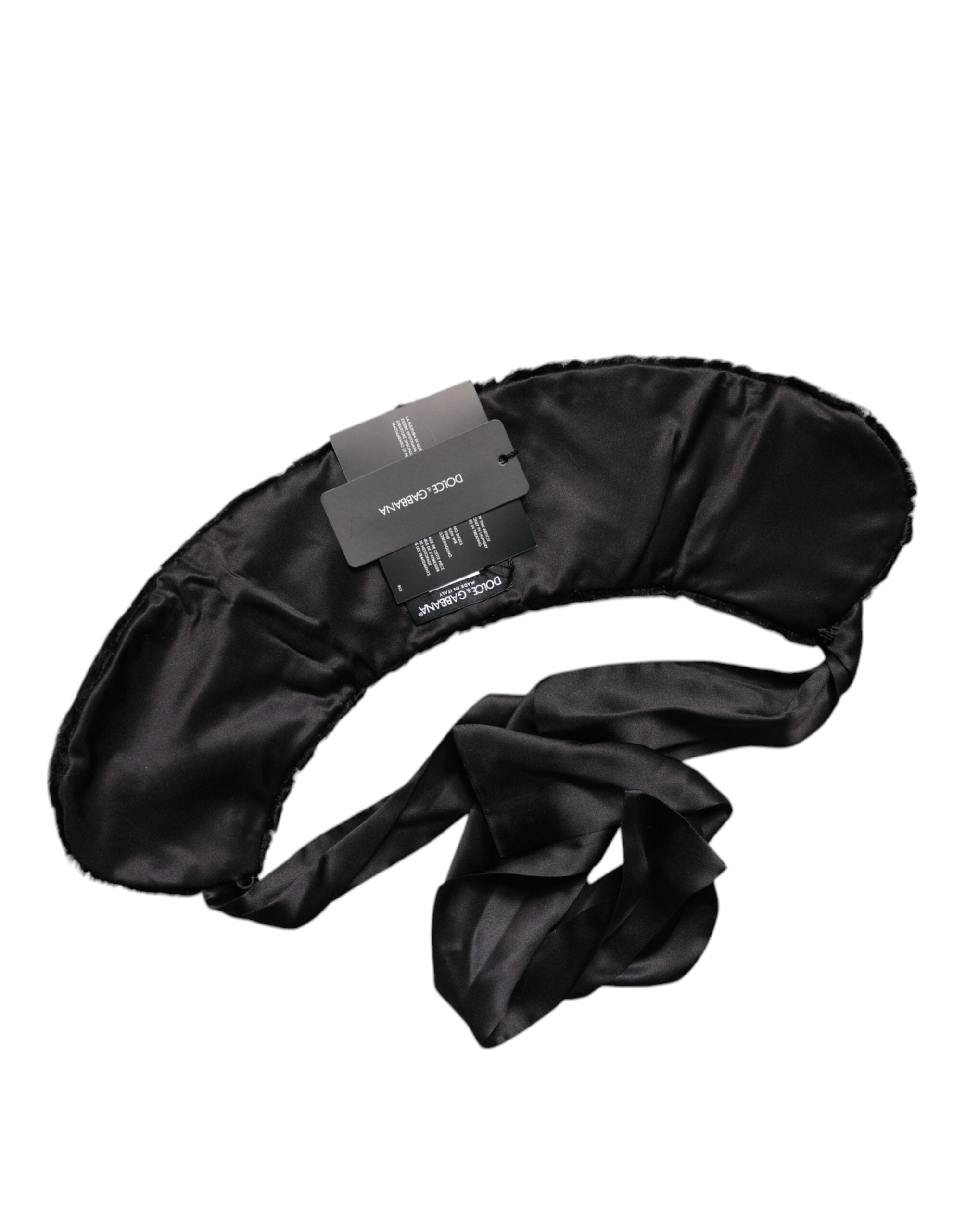 Dolce & Gabbana Black Lamb Fur Women Neck Warmer Winter Scarf Dolce & Gabbana
