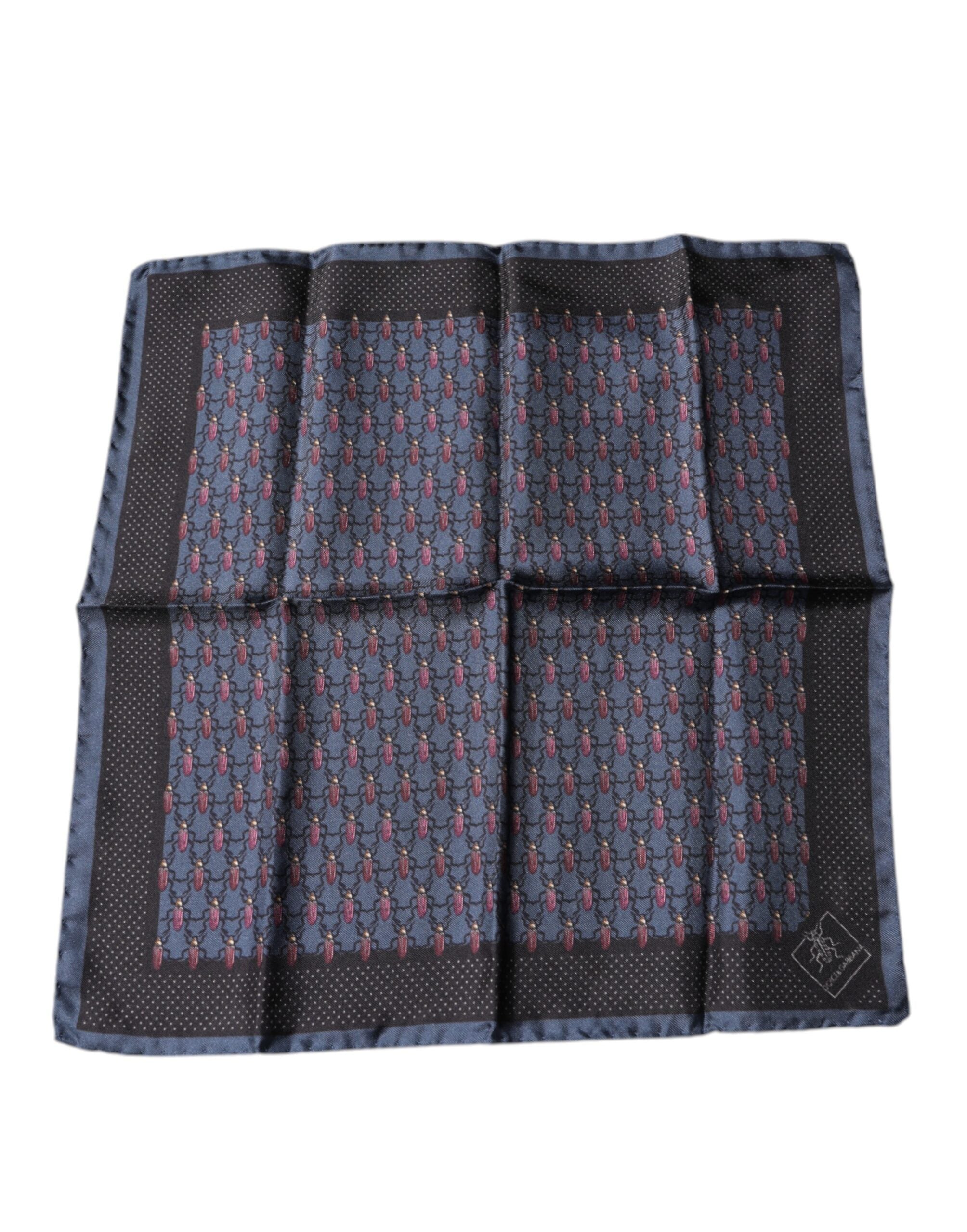 Dolce & Gabbana Dark Blue Beetle Square Handkerchief Scarf Dolce & Gabbana