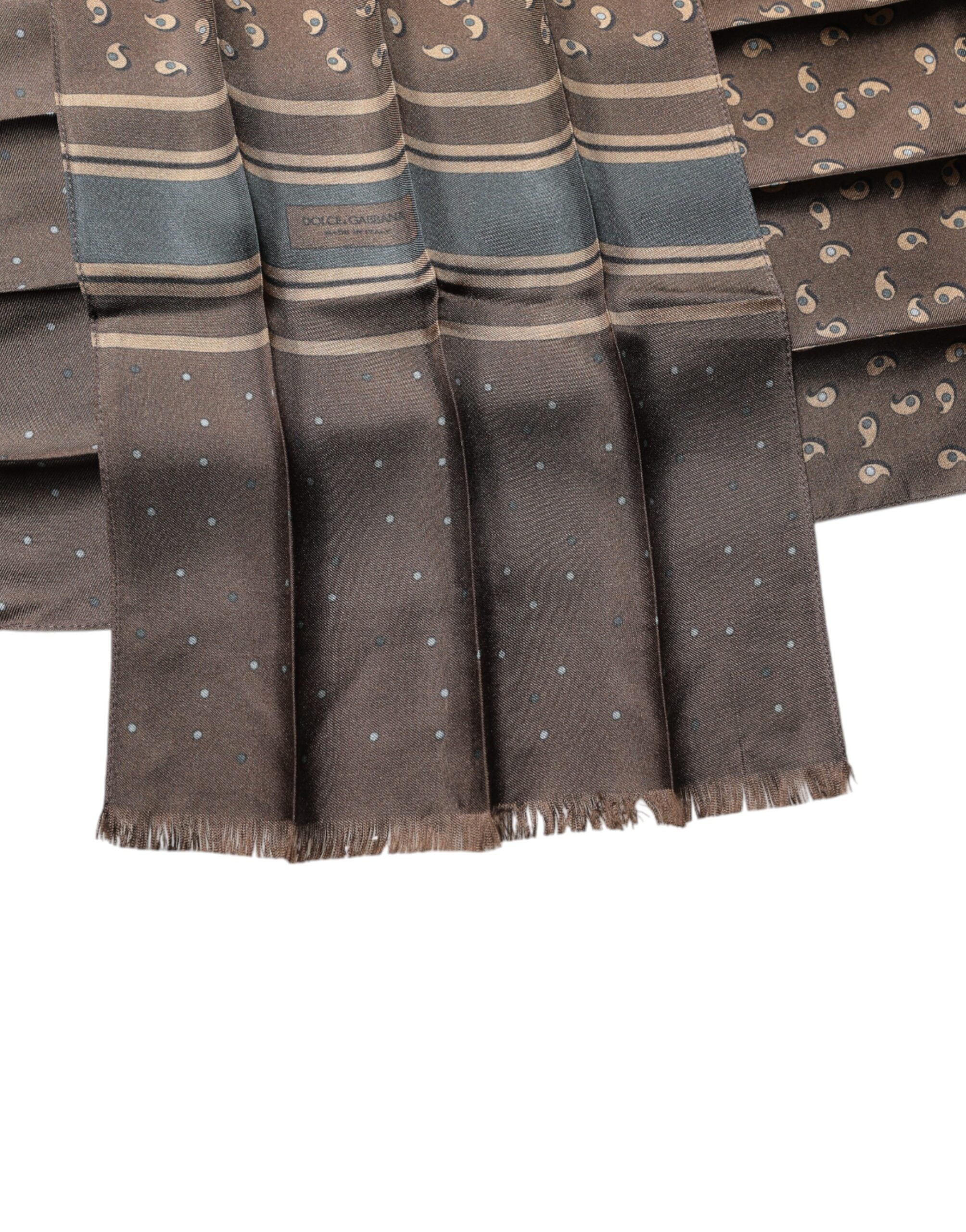 Dolce & Gabbana Brown Fantasy Silk Neck Wrap Shawl Scarf Dolce & Gabbana