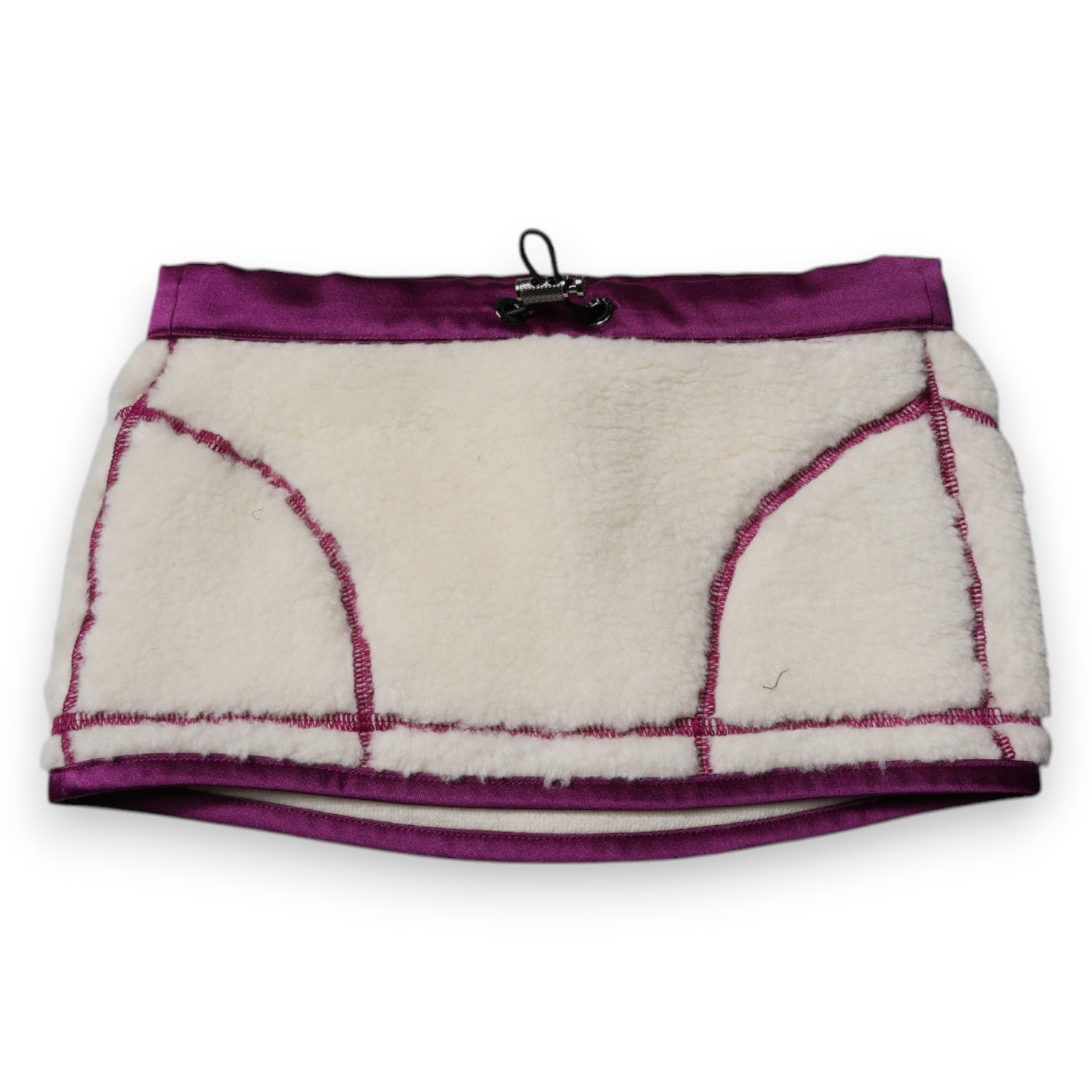 Dolce & Gabbana White Purple Cashmere Fleece Neck Warmer Scarf Dolce & Gabbana