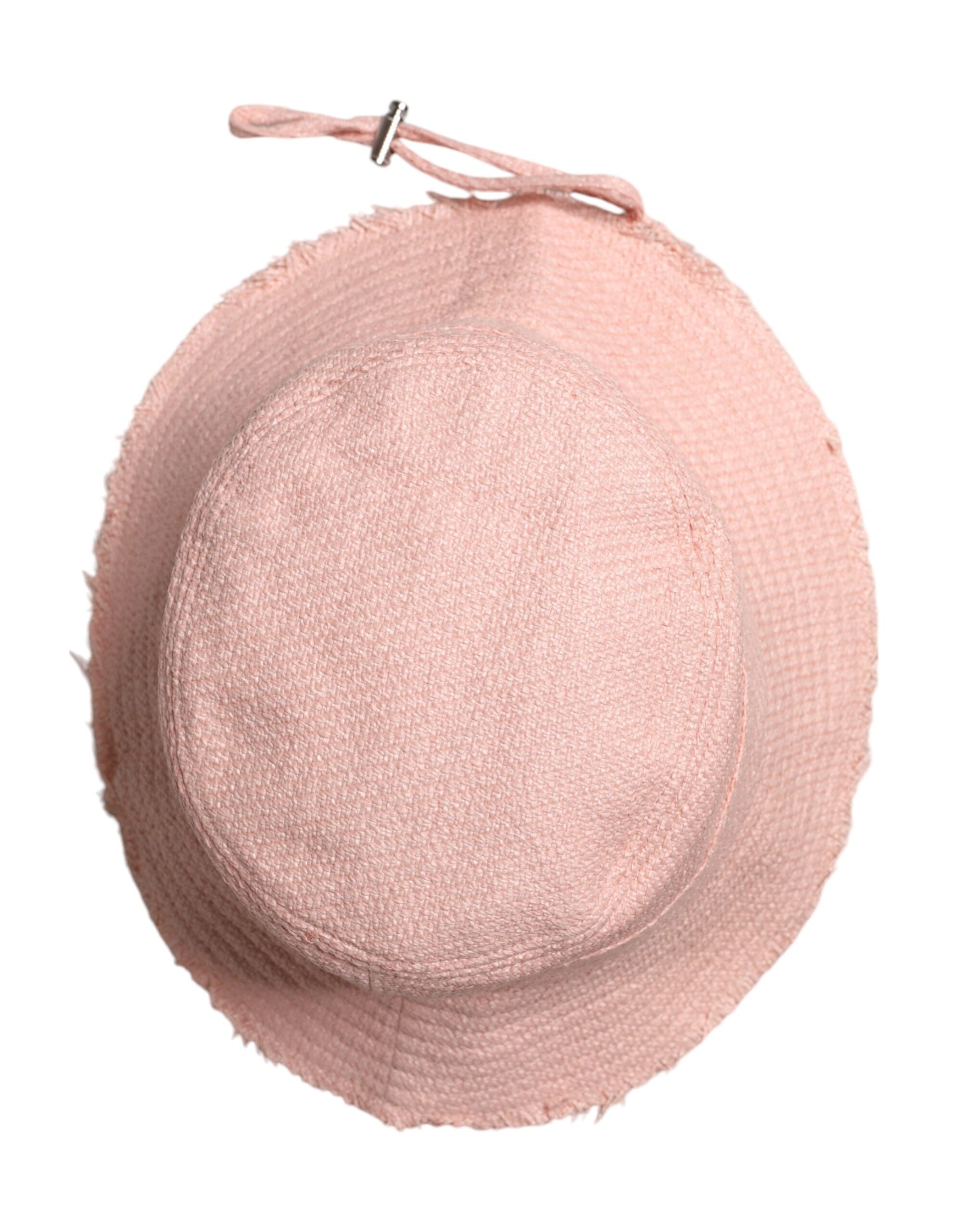 Dolce & Gabbana Pink Cotton Wide Brim Bucket Hat Dolce & Gabbana