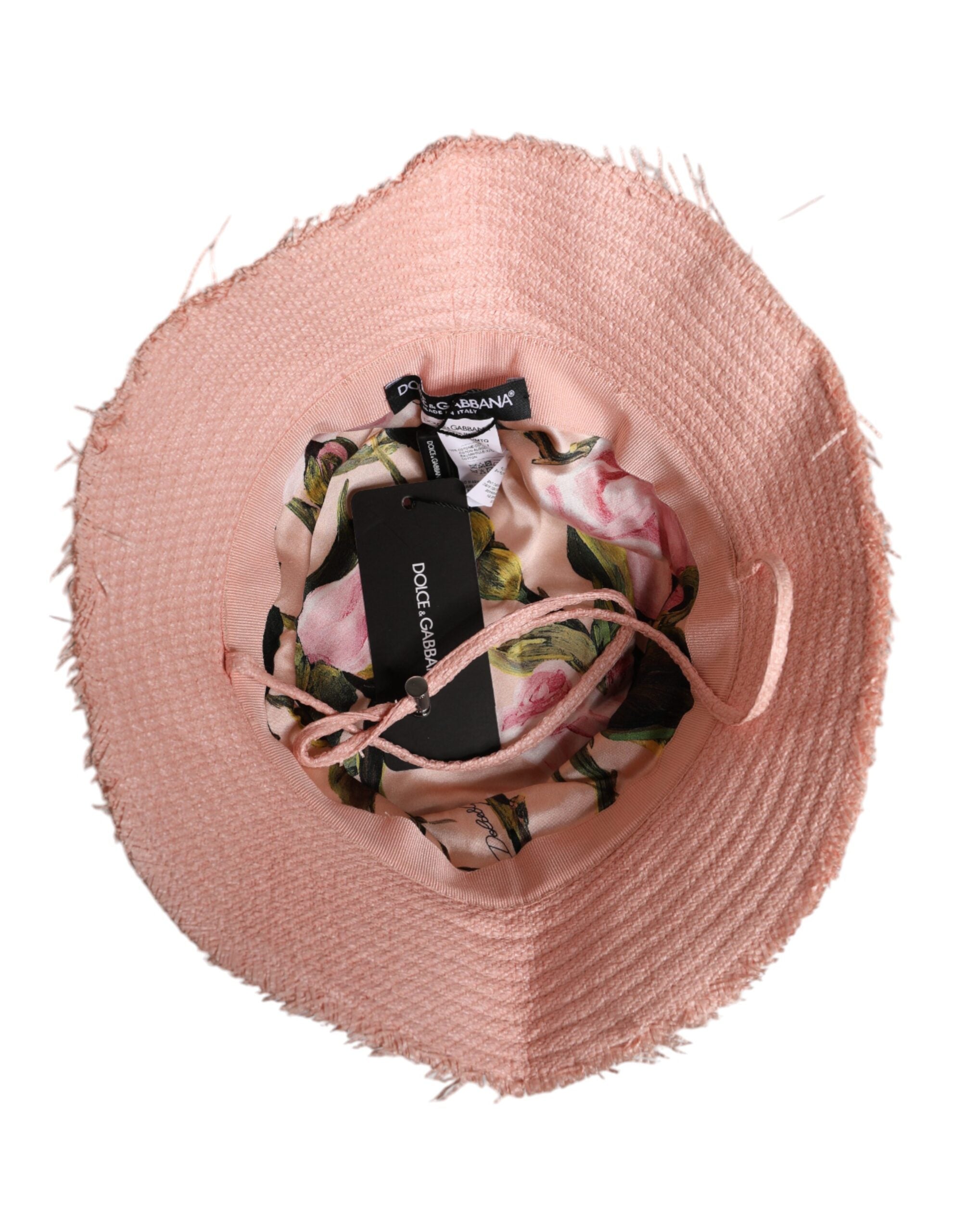 Dolce & Gabbana Pink Cotton Wide Brim Bucket Hat Dolce & Gabbana
