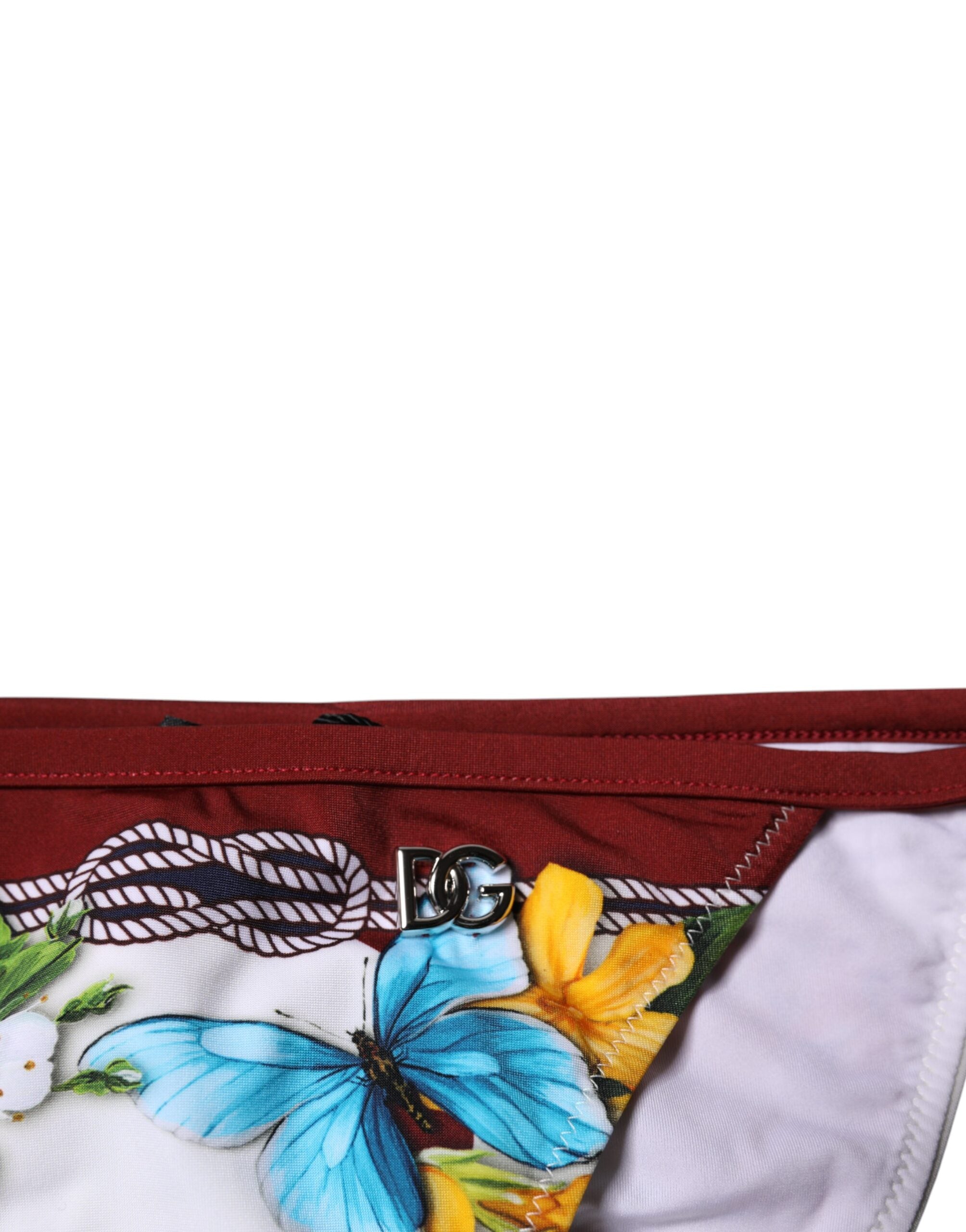 Dolce & Gabbana White Floral Print Swimsuit Bikini Bottom Swimwear Dolce & Gabbana