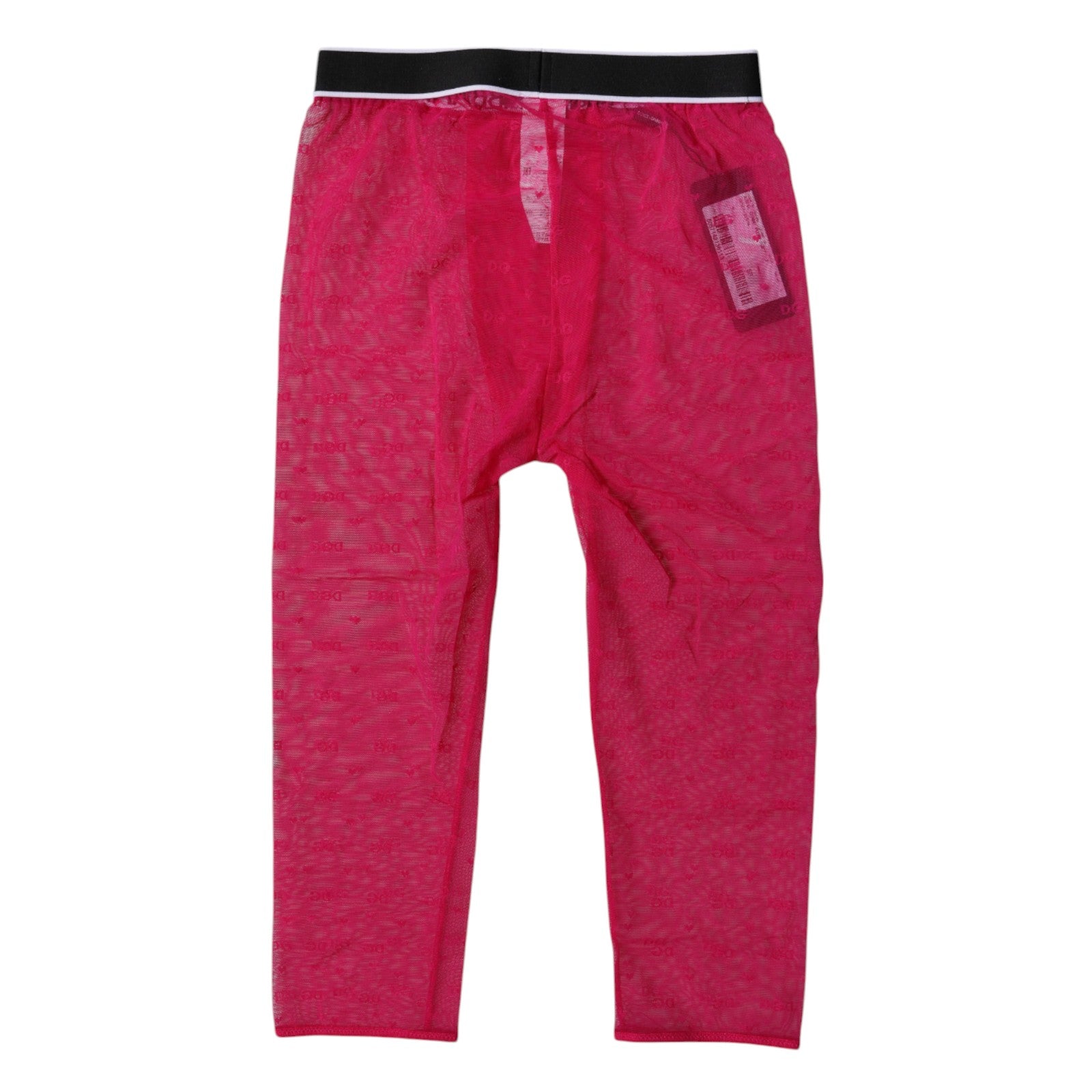 Dolce & Gabbana Fuchsia DG Logo Nylon Cropped Tights Underwear Dolce & Gabbana