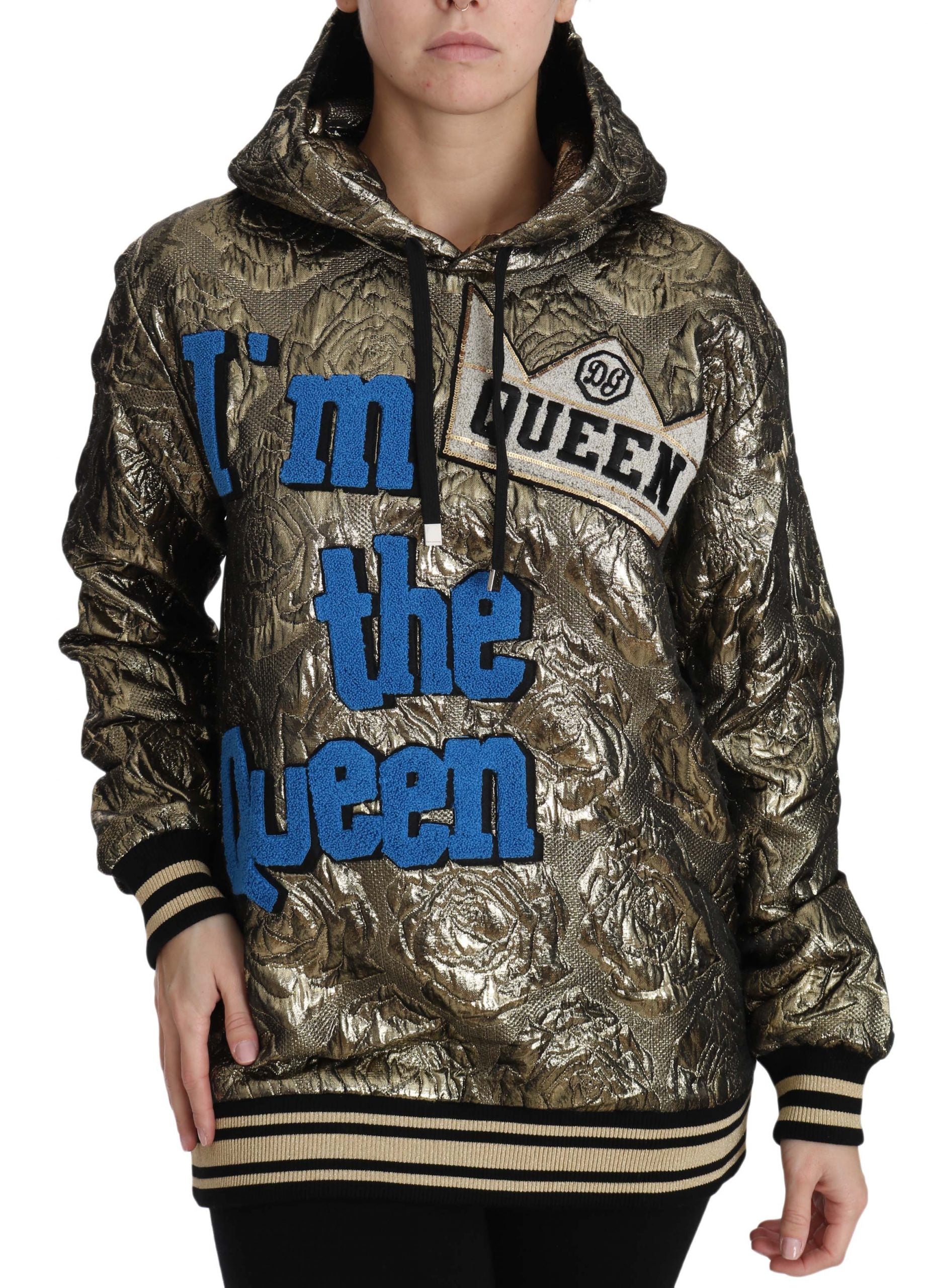 Dolce & Gabbana Im The Queen Jaquard Gold Sweatshirt Hoodie Dolce & Gabbana
