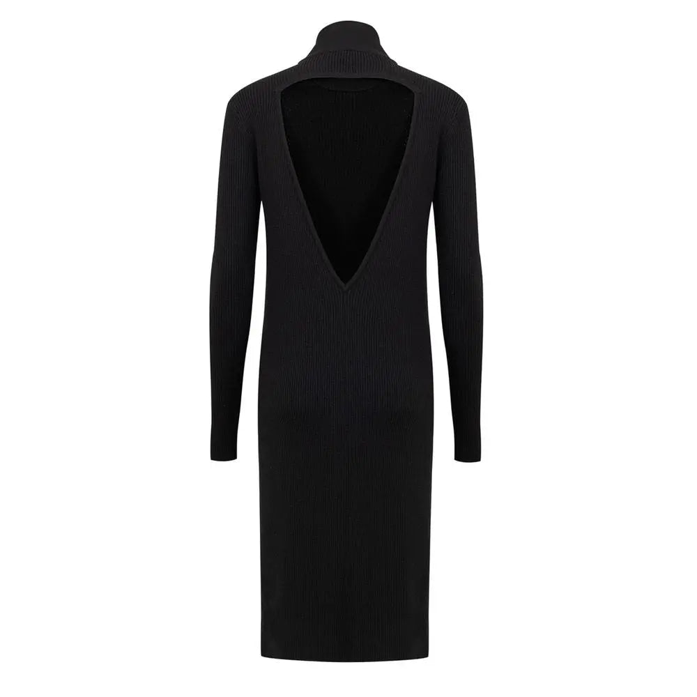 Bottega Veneta Black Wool Long Dress Bottega Veneta