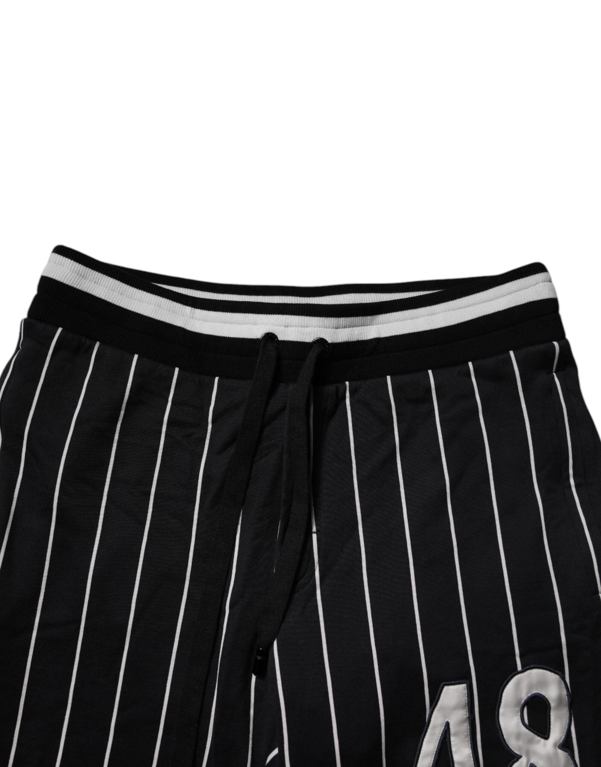 Dolce & Gabbana Black White Stripes Jogger Sweatpants Pants Dolce & Gabbana