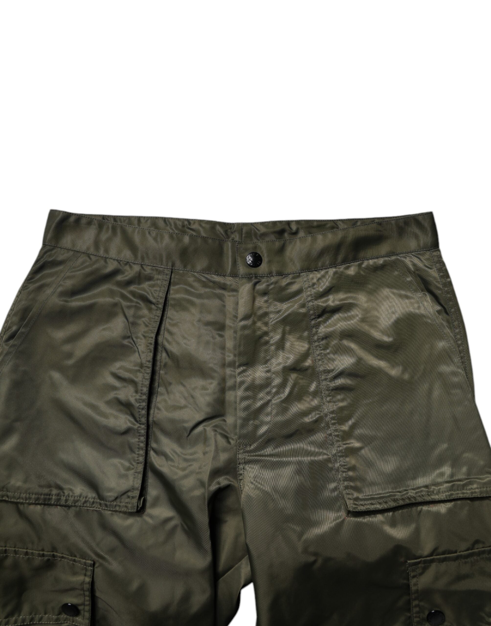 Dolce & Gabbana Dark Green Nylon Cargo Pants Dolce & Gabbana