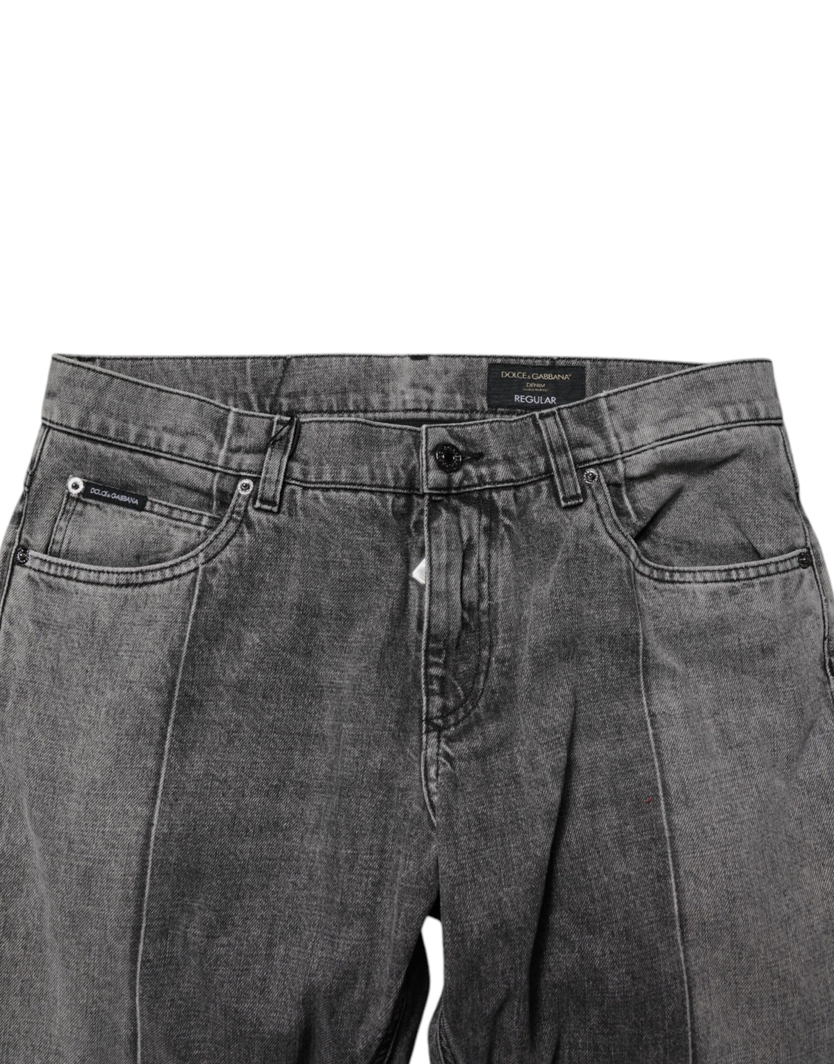 Dolce & Gabbana Two Tone Gray Cotton Denim Jeans