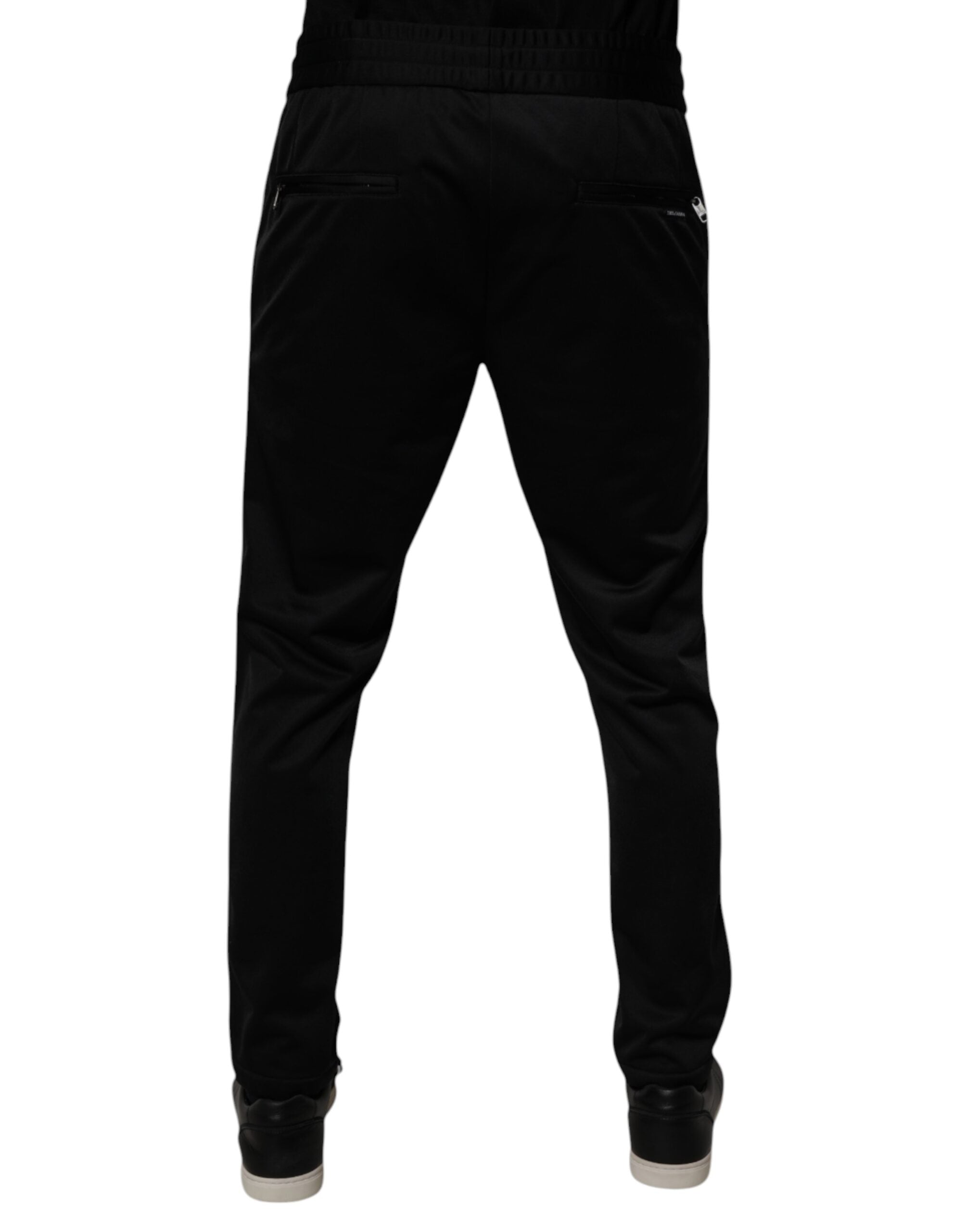 Dolce & Gabbana Black Polyester Men Jogger Sweatpants Pants Dolce & Gabbana