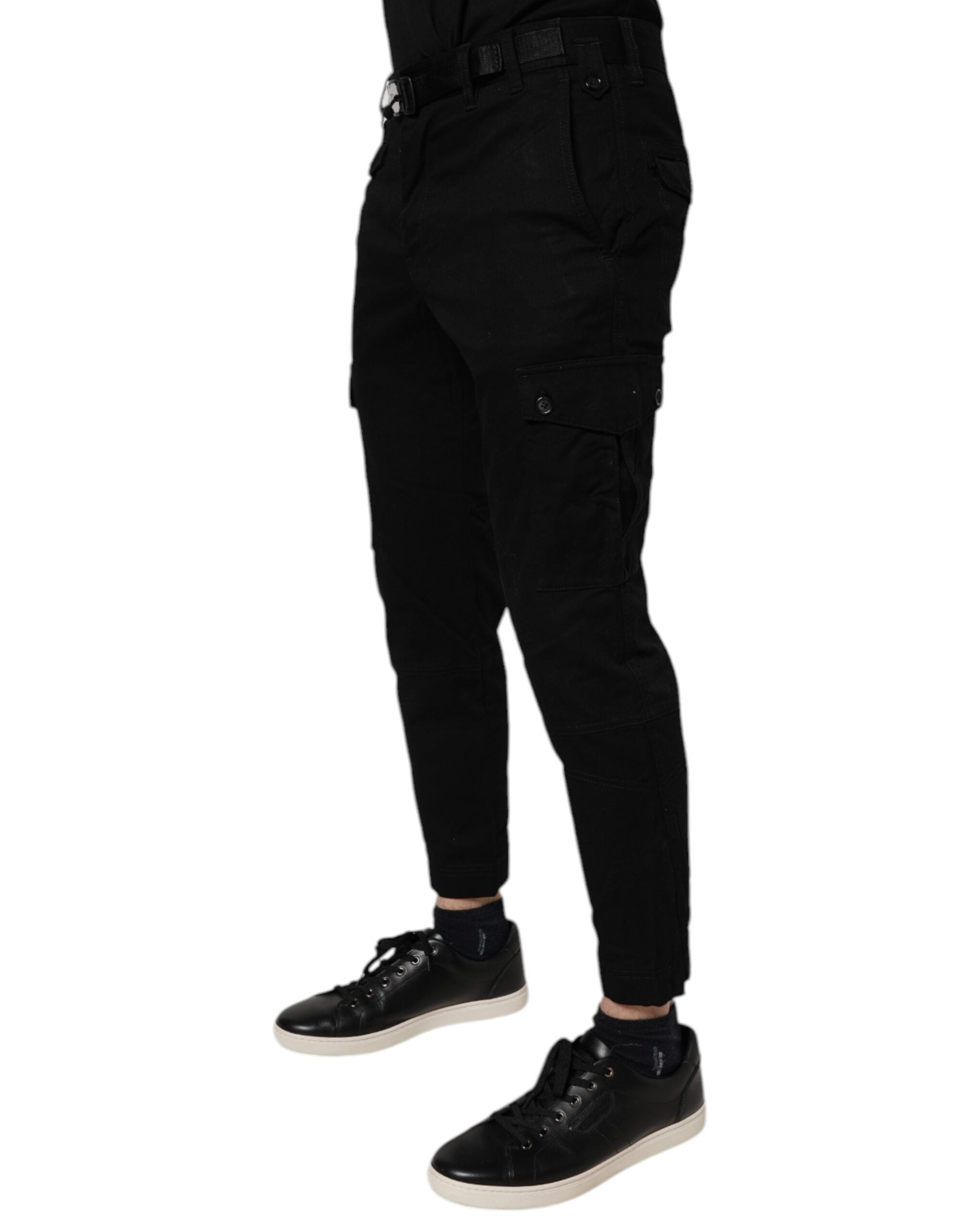 Dolce & Gabbana Black Cotton Stretch Skinny Cargo Denim Jeans Dolce & Gabbana