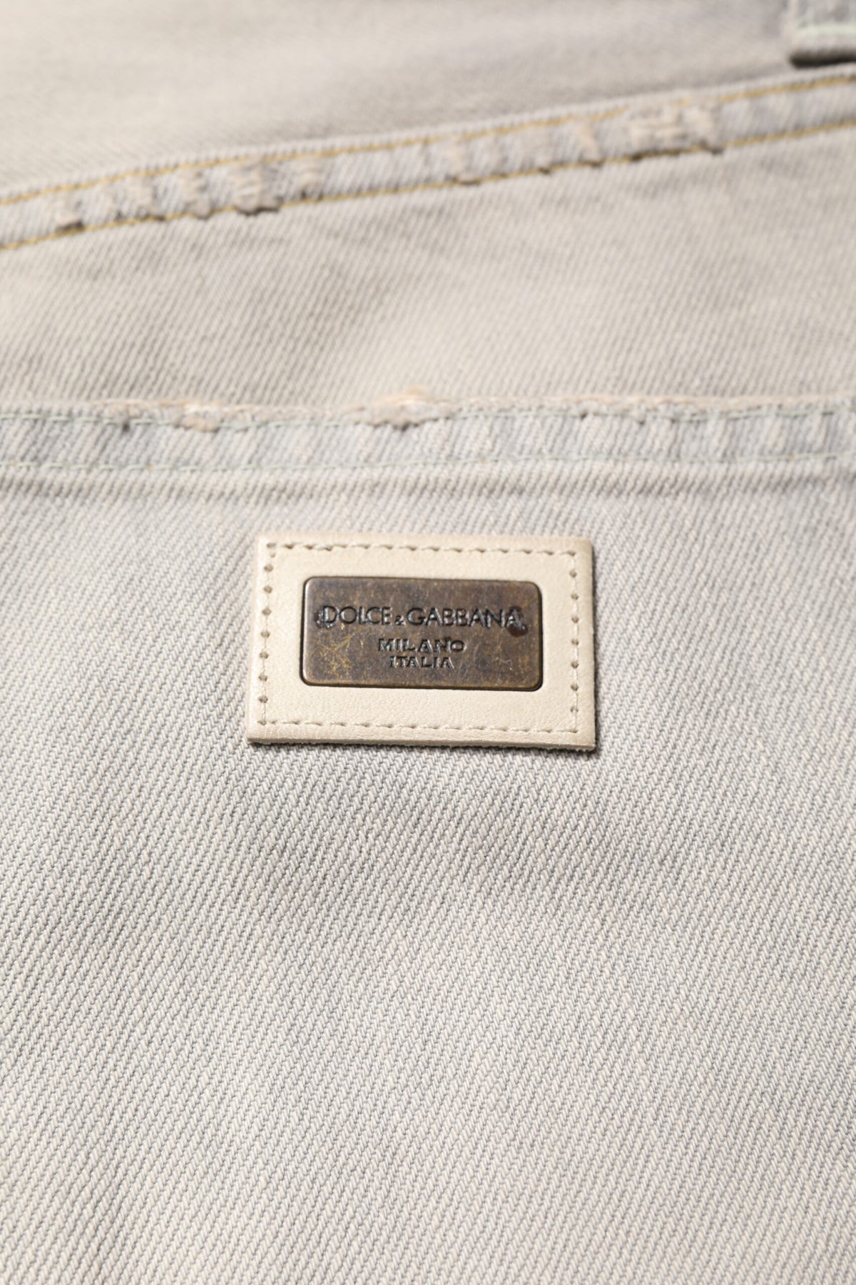 Dolce & Gabbana Light Gray Cotton Skinny Denim Jeans
