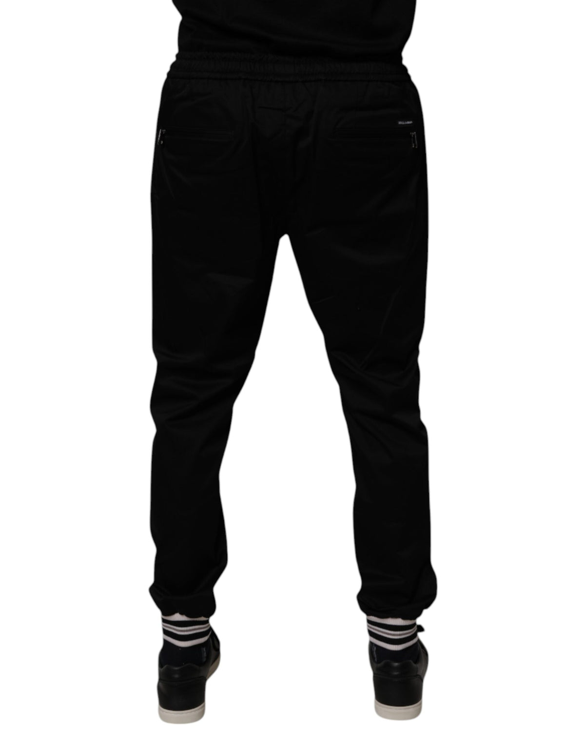 Dolce & Gabbana Black Cotton Stretch Jogger Sweatpants Pants