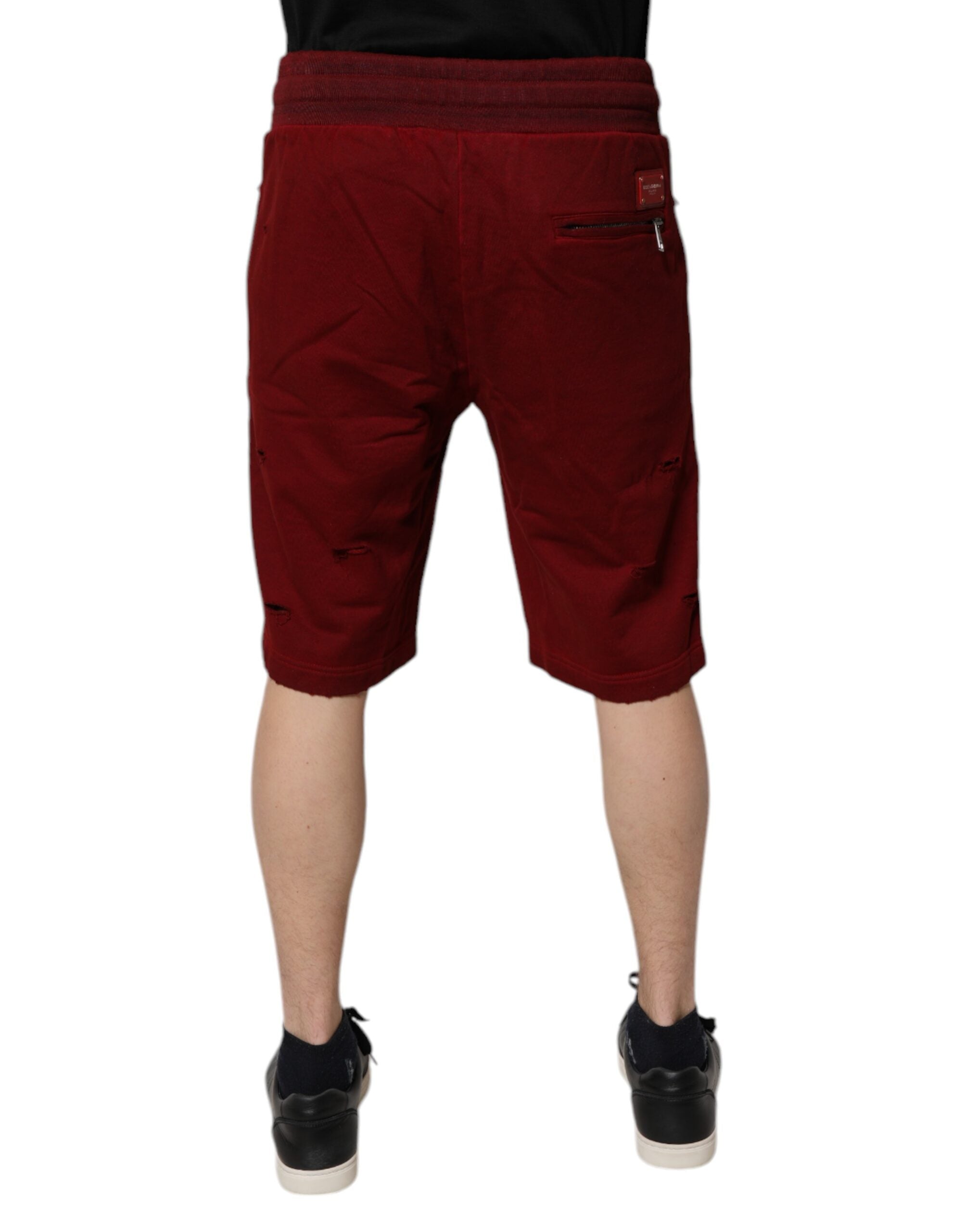 Dolce & Gabbana Bordeaux Cotton Bermuda Men Sweatshorts Shorts Dolce & Gabbana