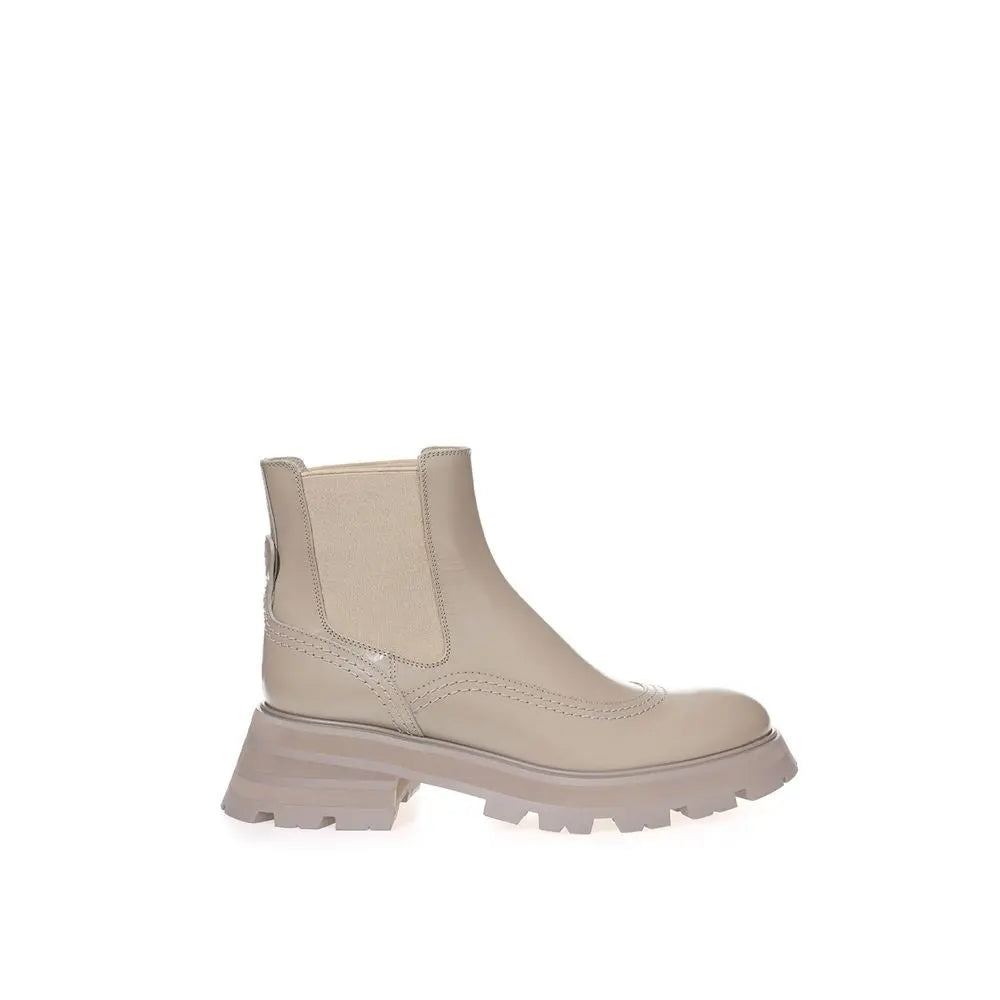 Alexander McQueen Beige Leather Chelsea Boots Alexander McQueen