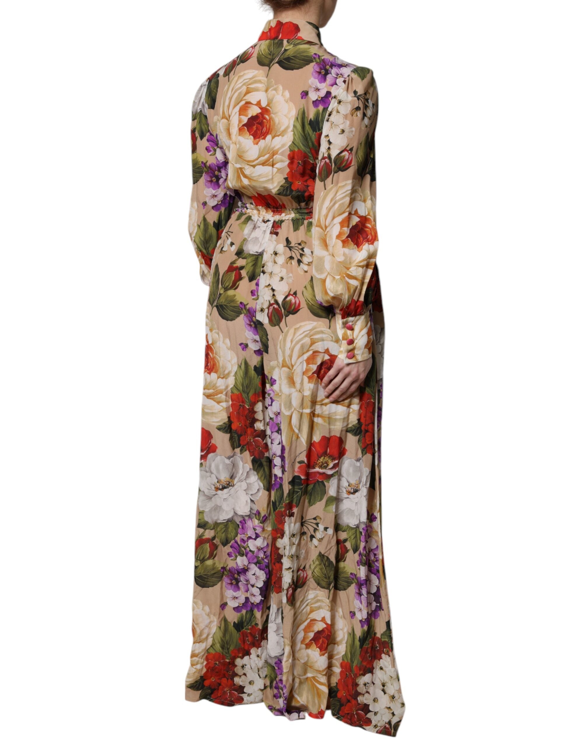 Dolce & Gabbana Multicolor Floral Wide Leg Jumpsuit Dress Dolce & Gabbana