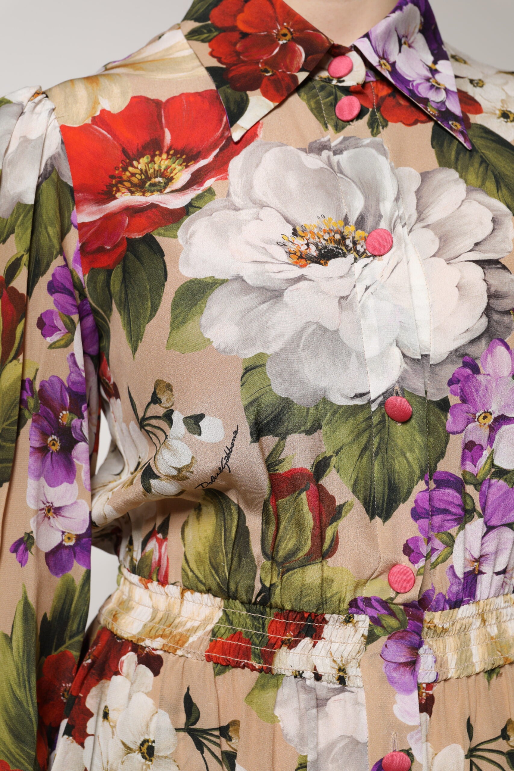 Dolce & Gabbana Multicolor Floral Wide Leg Jumpsuit Dress Dolce & Gabbana