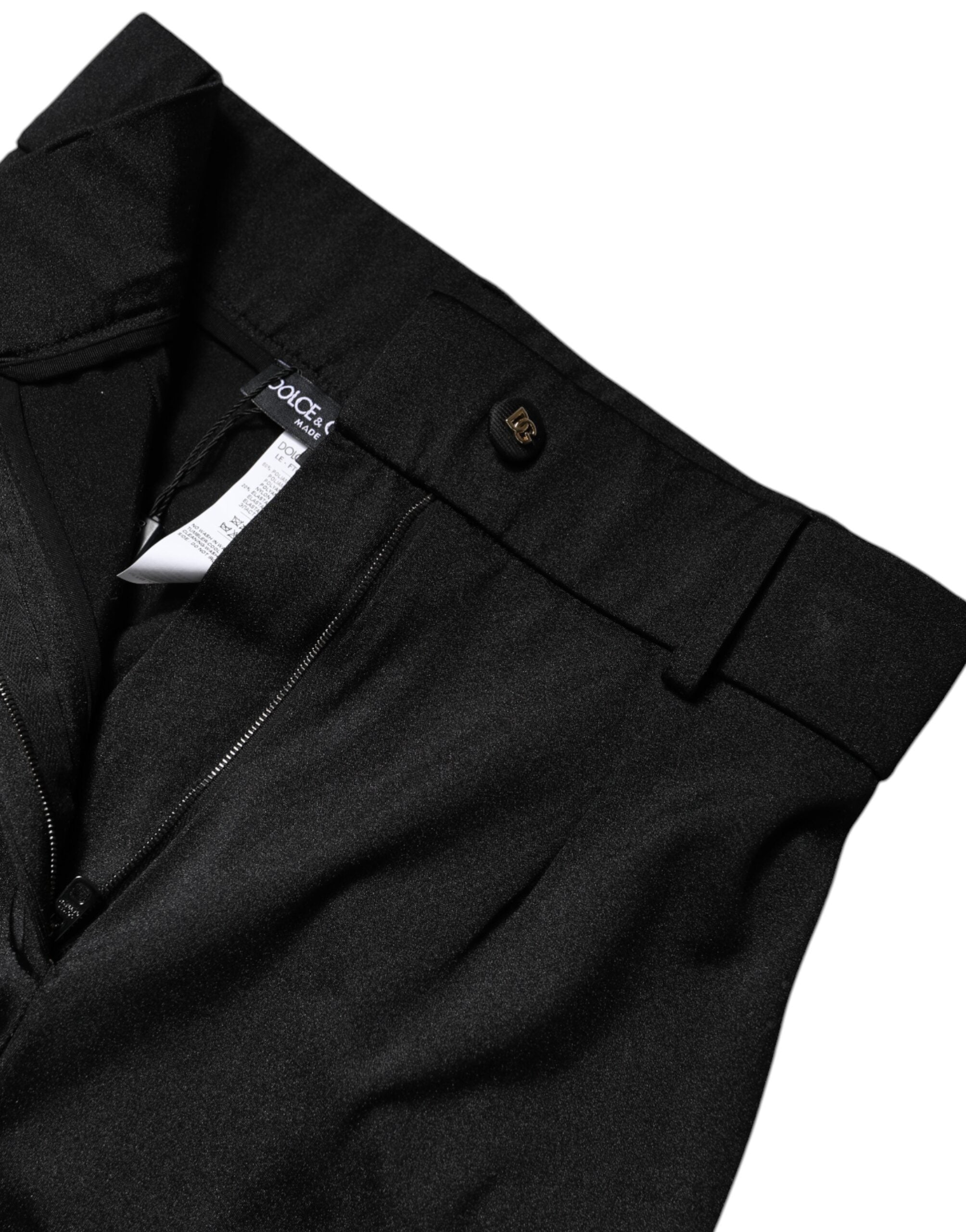 Dolce & Gabbana Black Nylon High Waist Slim Fit Pants Dolce & Gabbana
