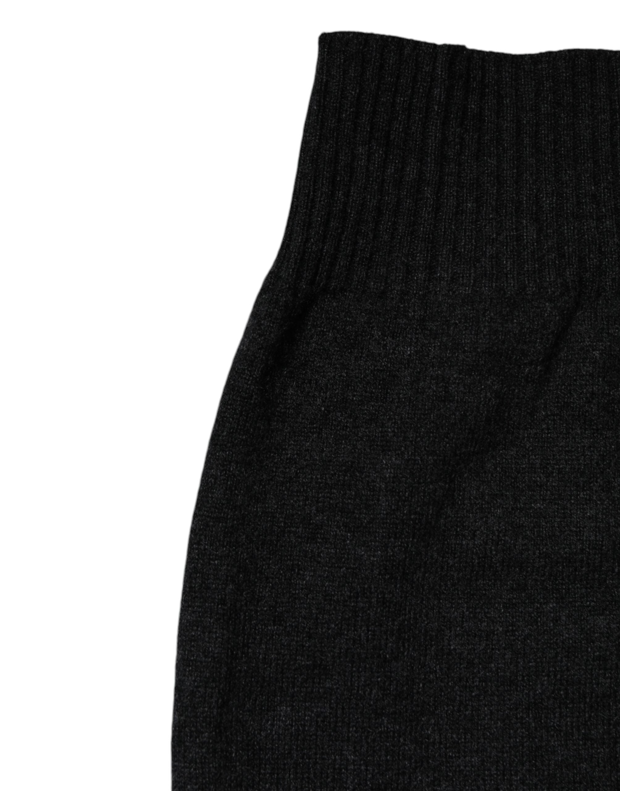 Dolce & Gabbana Black Cashmere Knitted Neck Warmer Foulard Scarf Dolce & Gabbana