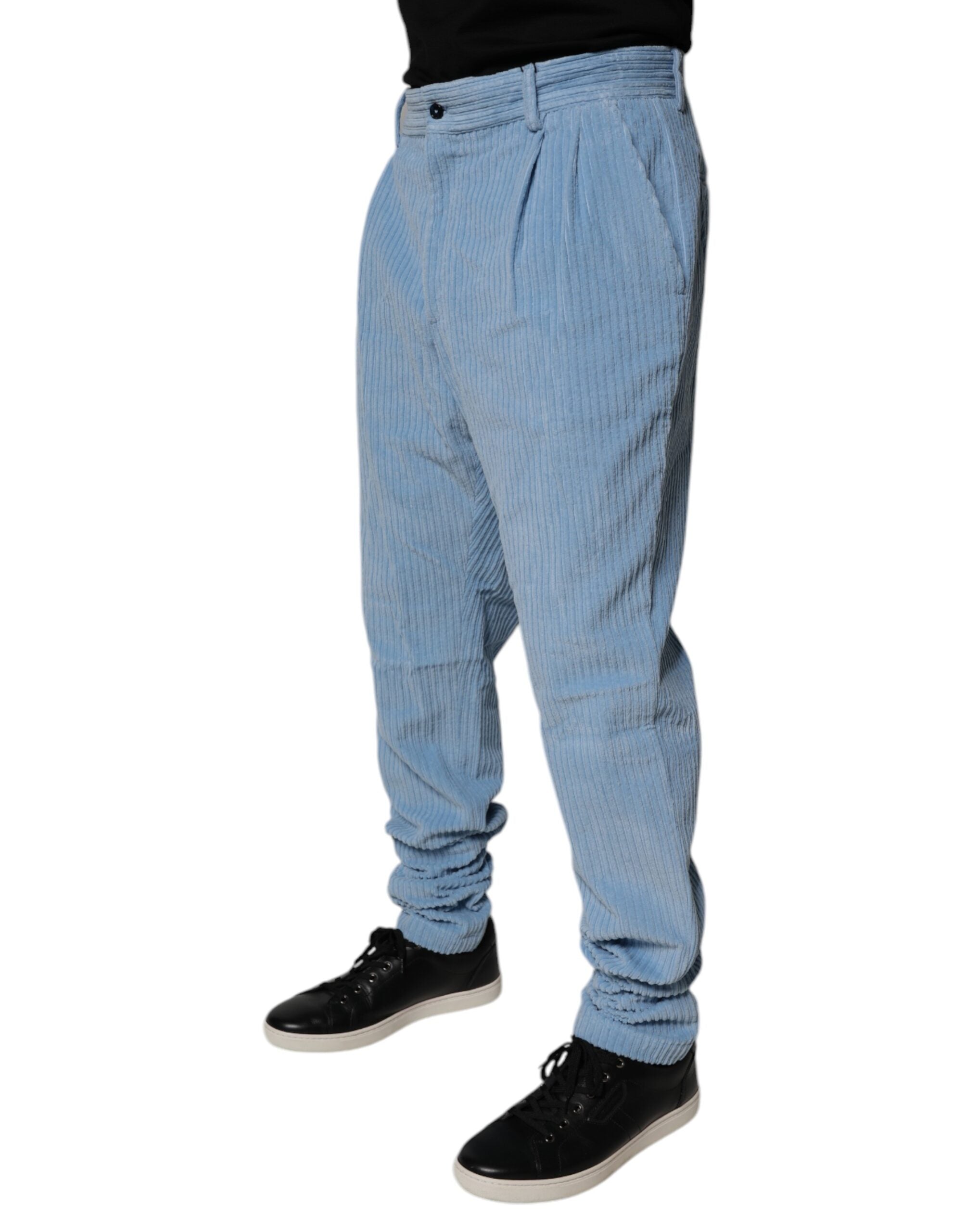 Dolce & Gabbana Light Blue Corduroy Cotton Skinny Denim Jeans Dolce & Gabbana