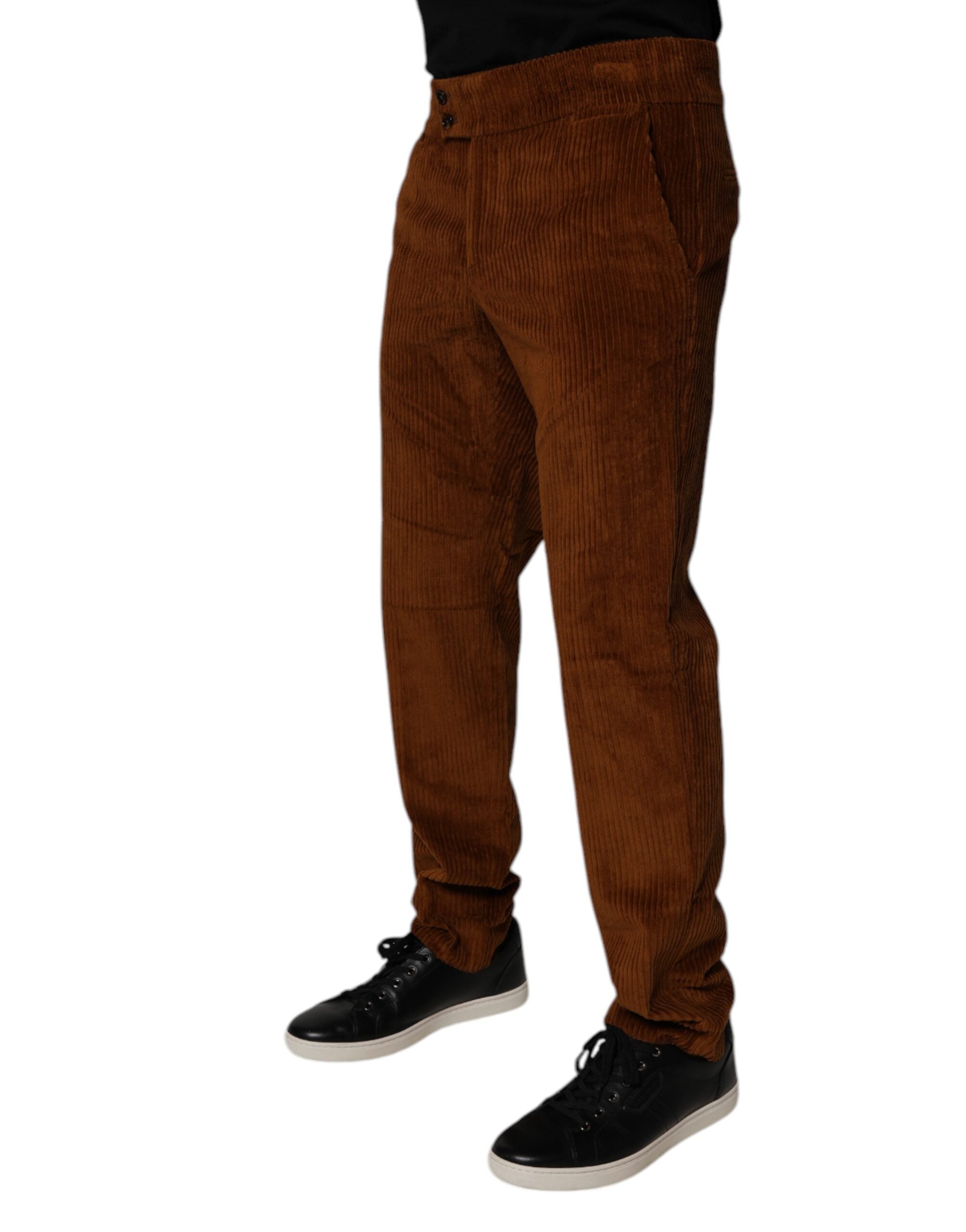 Dolce & Gabbana Dark Brown Corduroy Cotton Skinny Denim Jeans Dolce & Gabbana