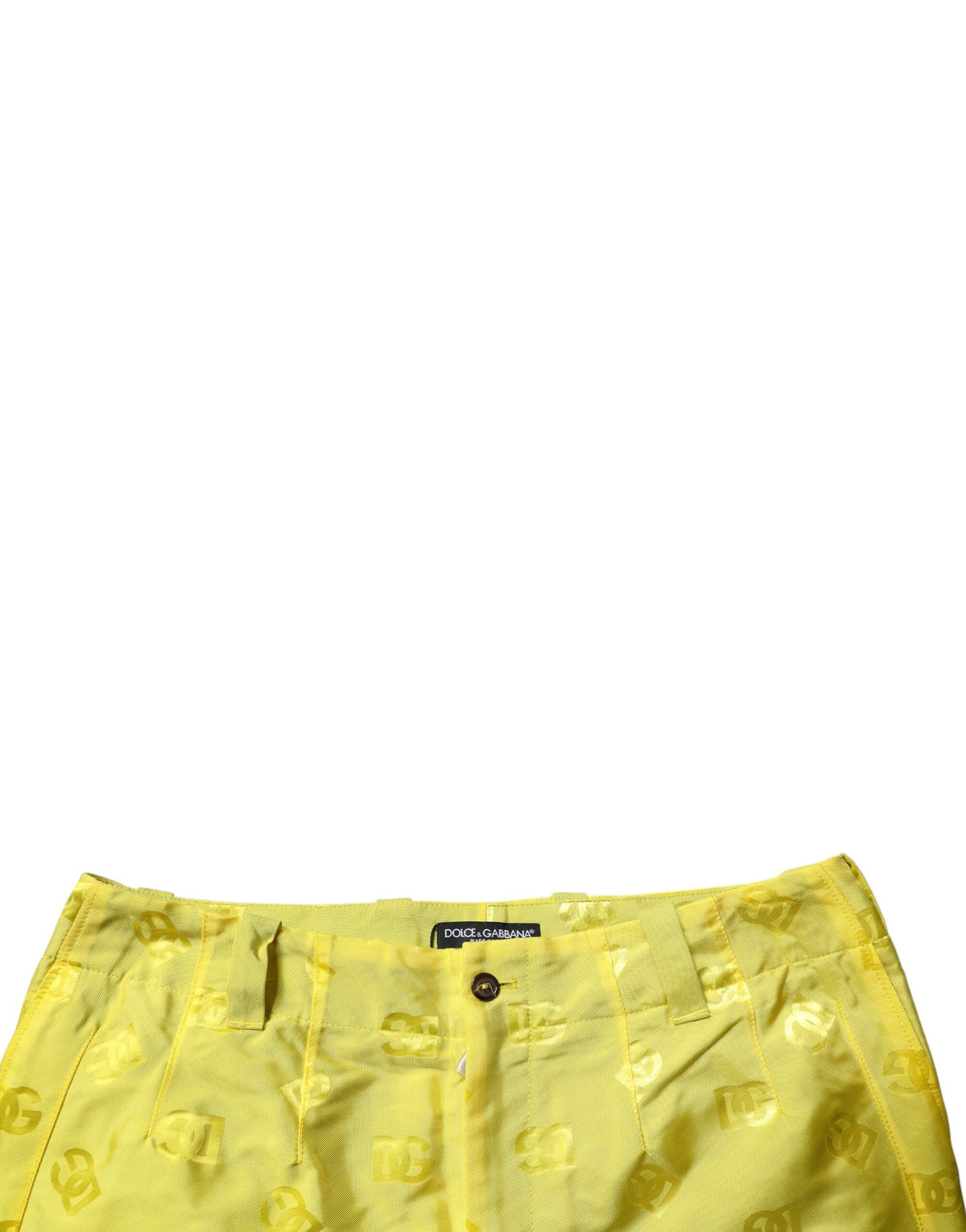 Dolce & Gabbana Yellow DG Monogram Polyester Straight Pants