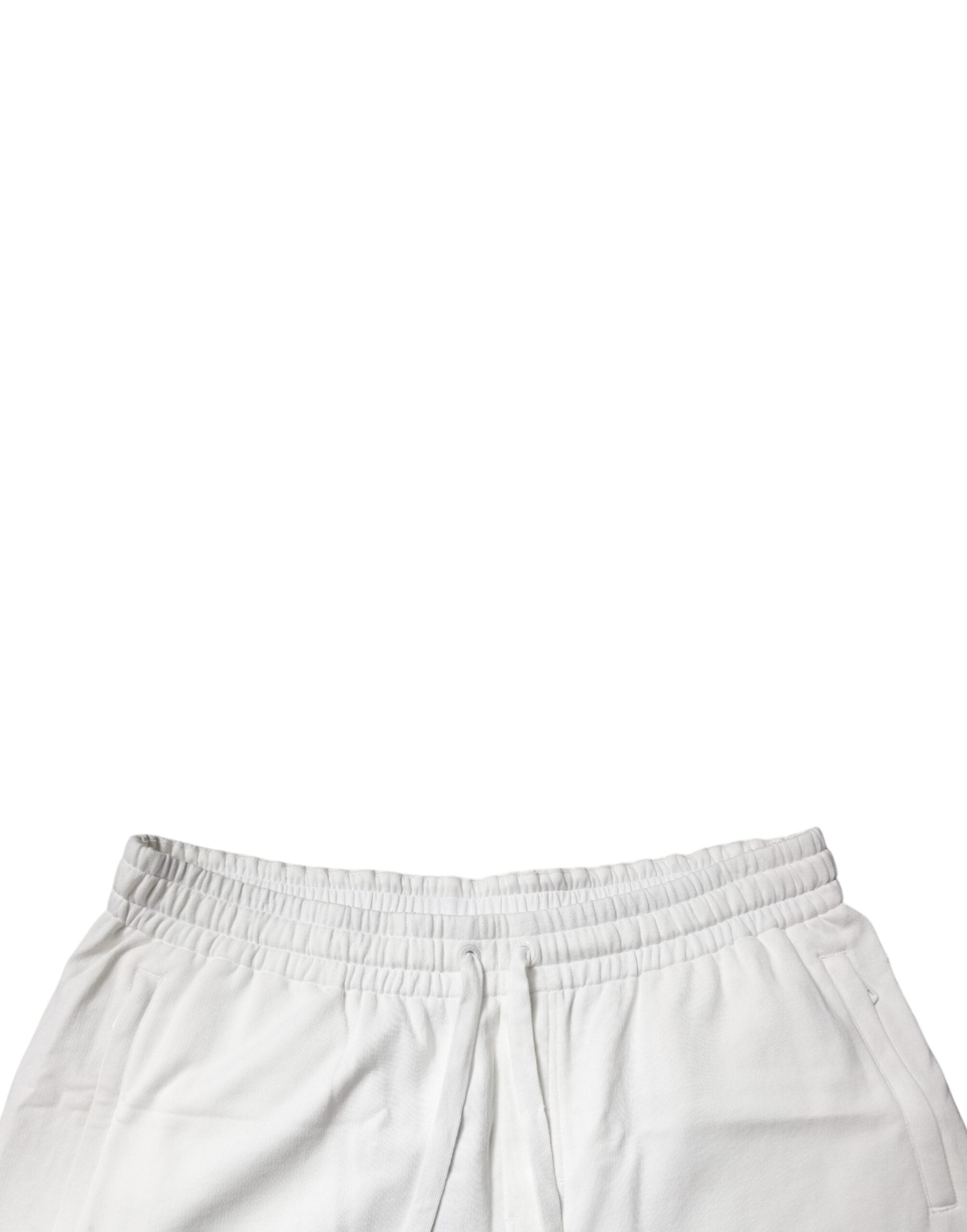 Dolce & Gabbana White Cotton Sweatshorts Men Bermuda Shorts Dolce & Gabbana
