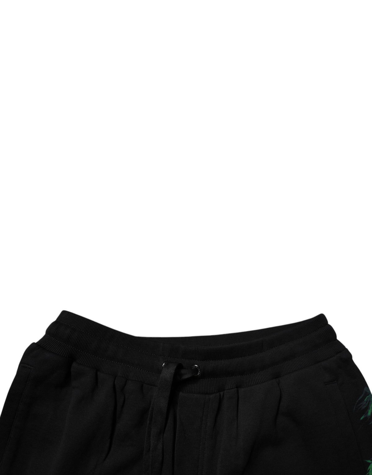 Dolce & Gabbana Black Cotton Logo Floral Print Bermuda Shorts