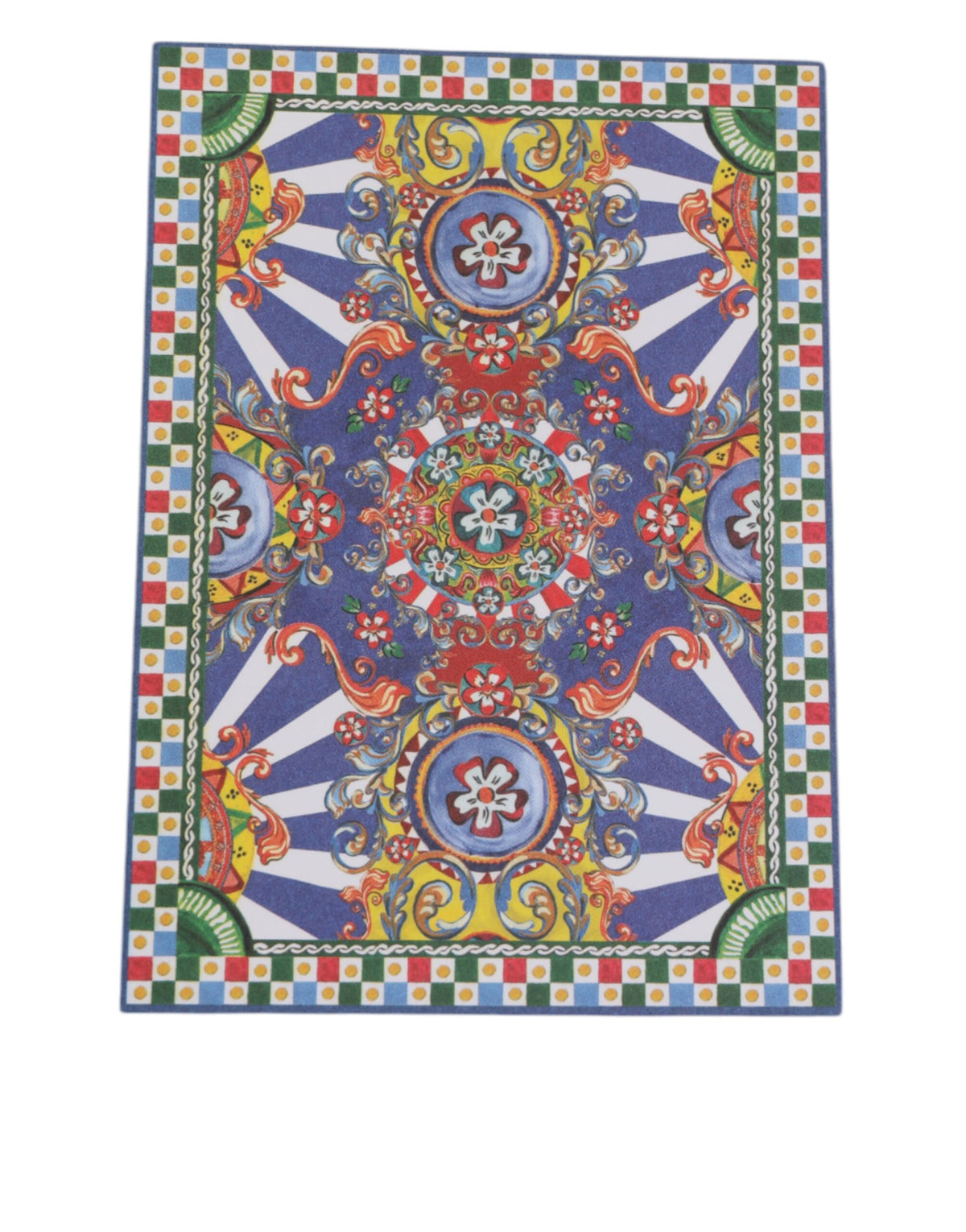 Dolce & Gabbana Multicolor Carretto Siciliano Envelope Post Card Holder