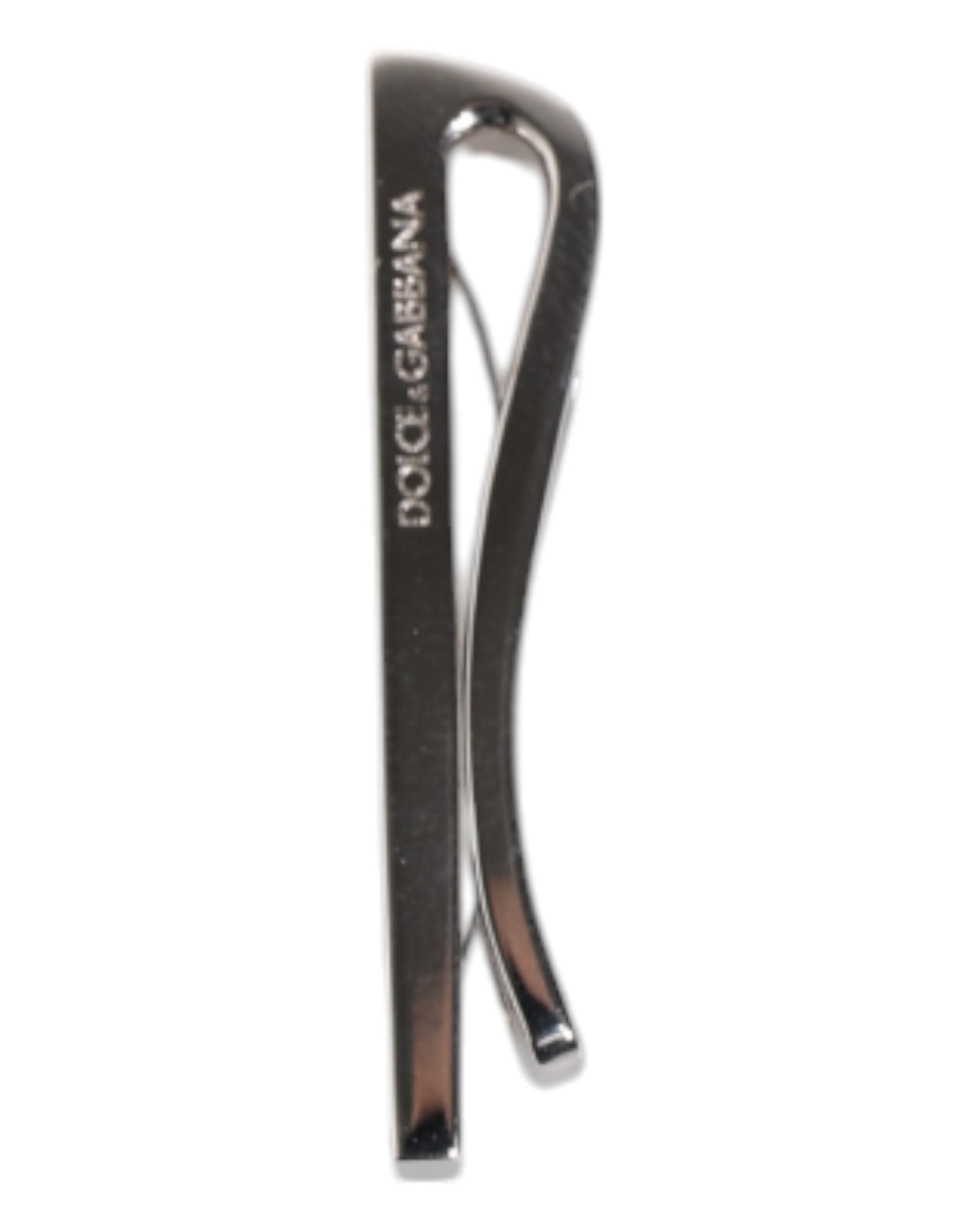 Dolce & Gabbana Silver Tone Brass Logo Branded Tie Clip Bar Dolce & Gabbana