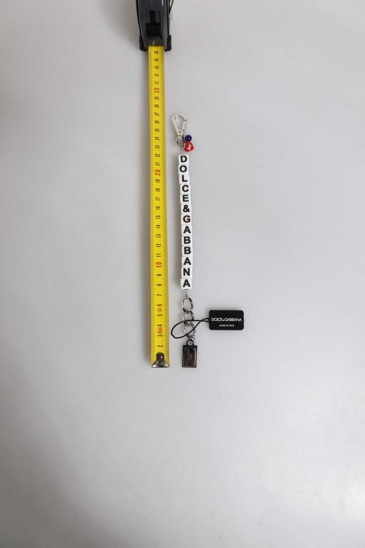 Dolce & Gabbana Silver Brass Chain Dice Logo Embellished Charm Bracelet