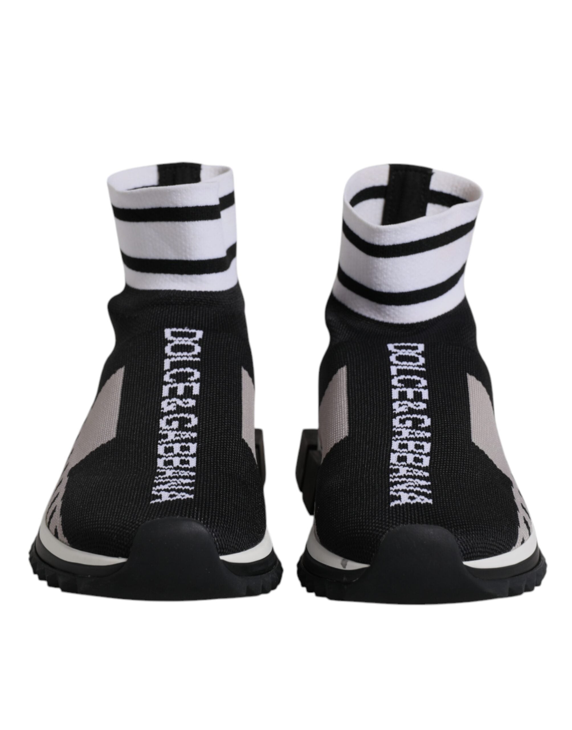 Dolce & Gabbana Black Gray Sorrento Socks Women Sneakers Shoes Dolce & Gabbana