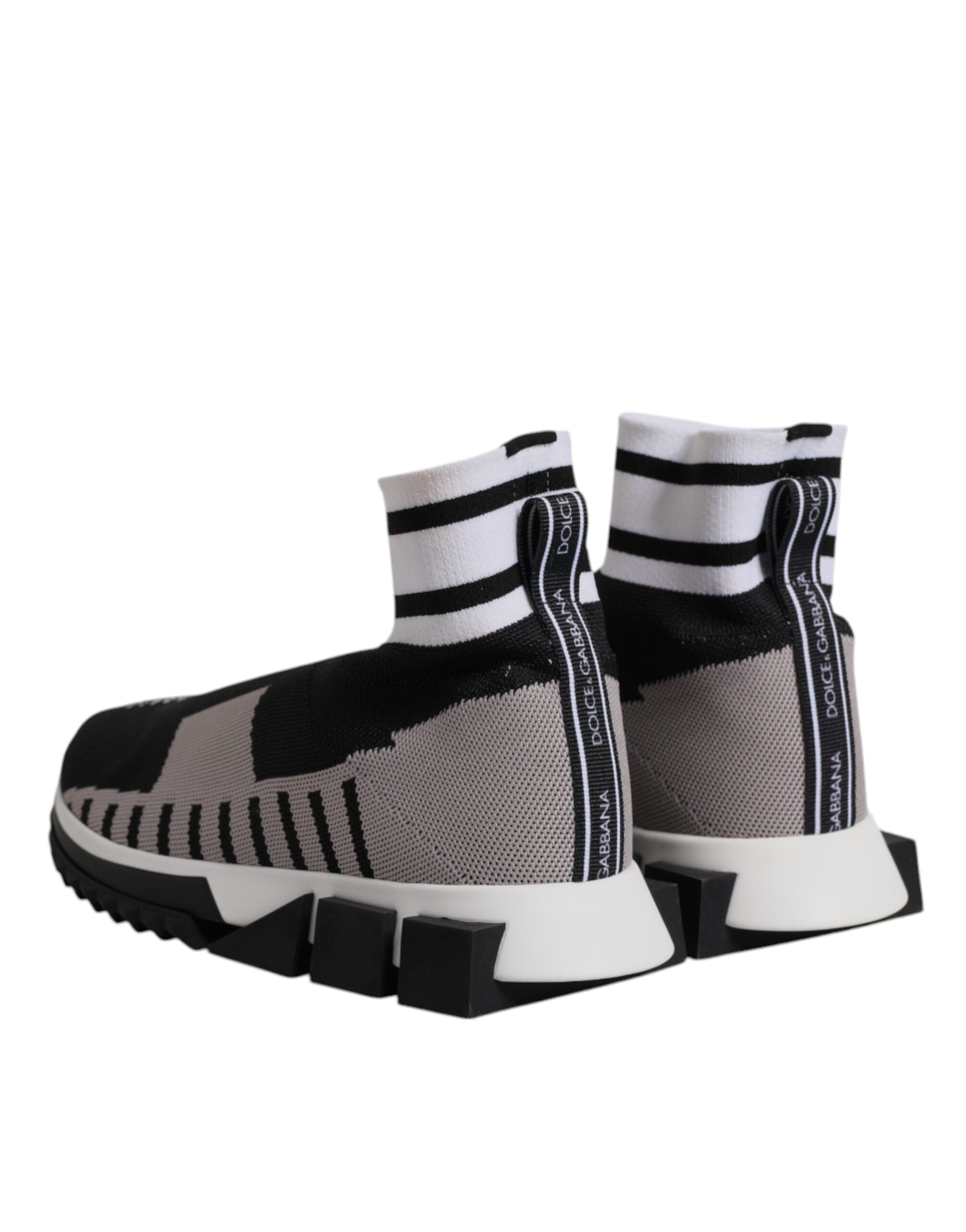 Dolce & Gabbana Black Gray Sorrento Socks Women Sneakers Shoes Dolce & Gabbana