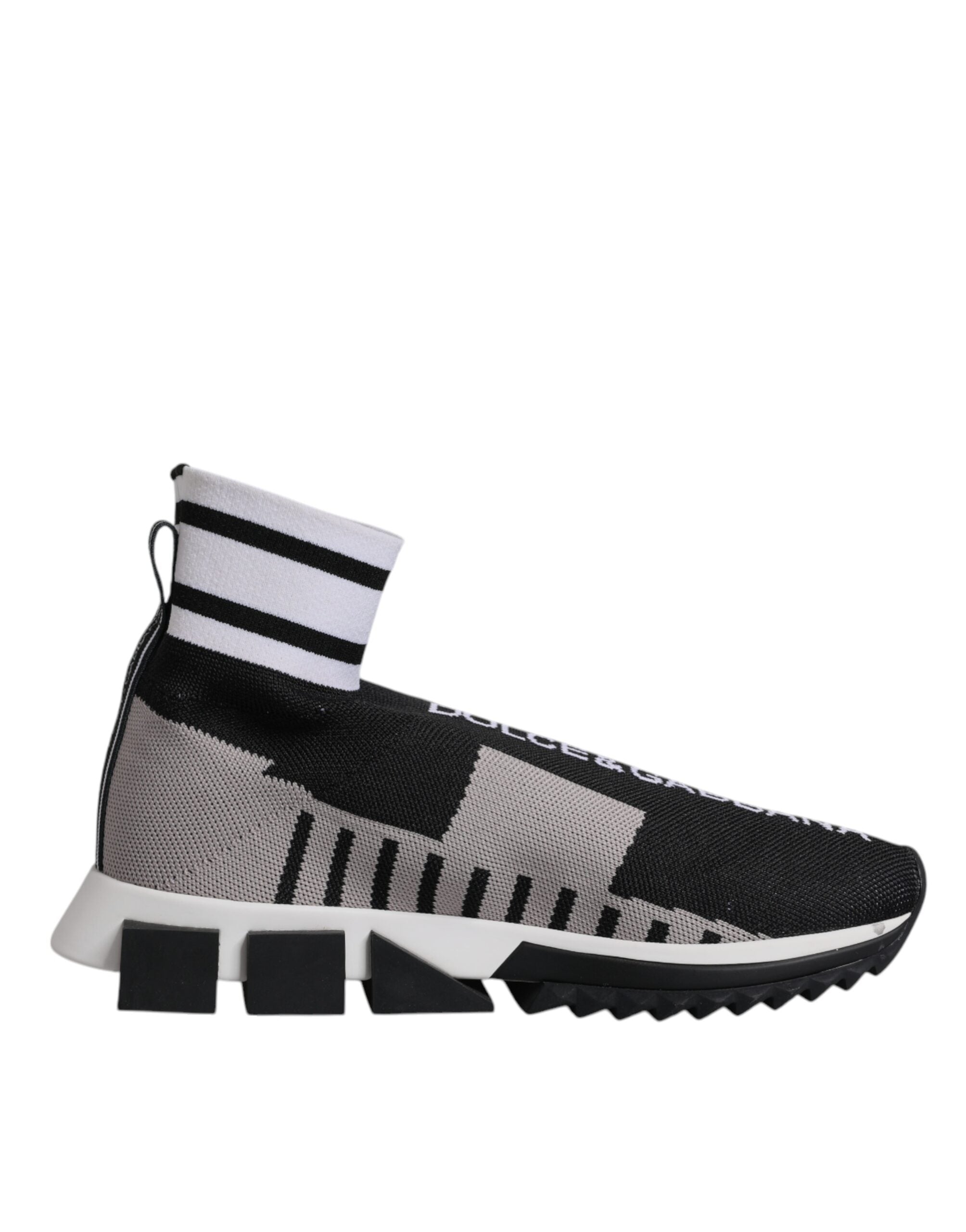 Dolce & Gabbana Black Gray Sorrento Socks Women Sneakers Shoes Dolce & Gabbana