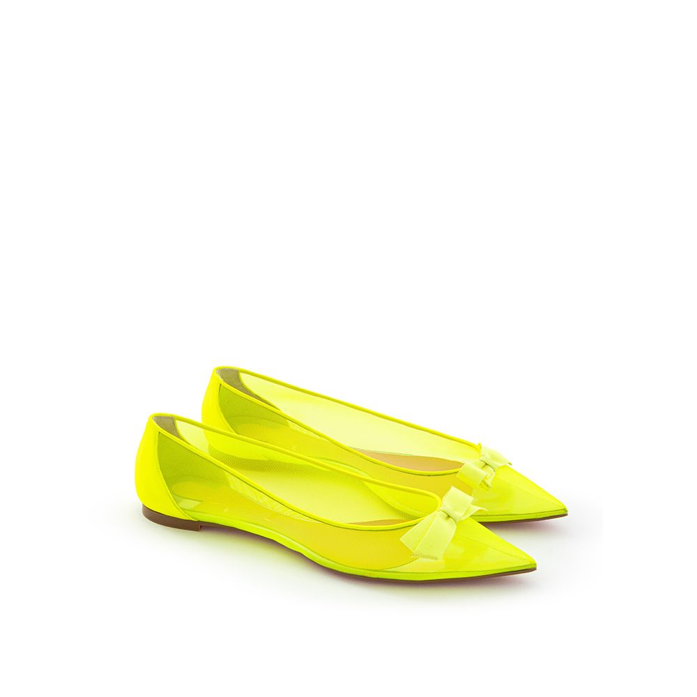 Christian Louboutin Yellow Mesh Ballet Flats Christian Louboutin