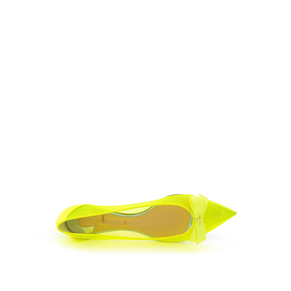 Christian Louboutin Yellow Mesh Ballet Flats Christian Louboutin