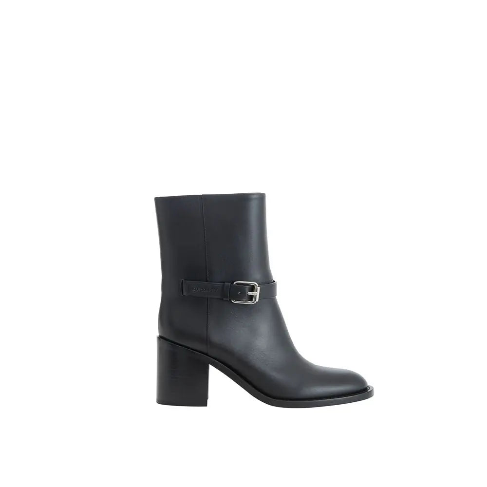 Burberry Black Leather Ankle Boots Burberry