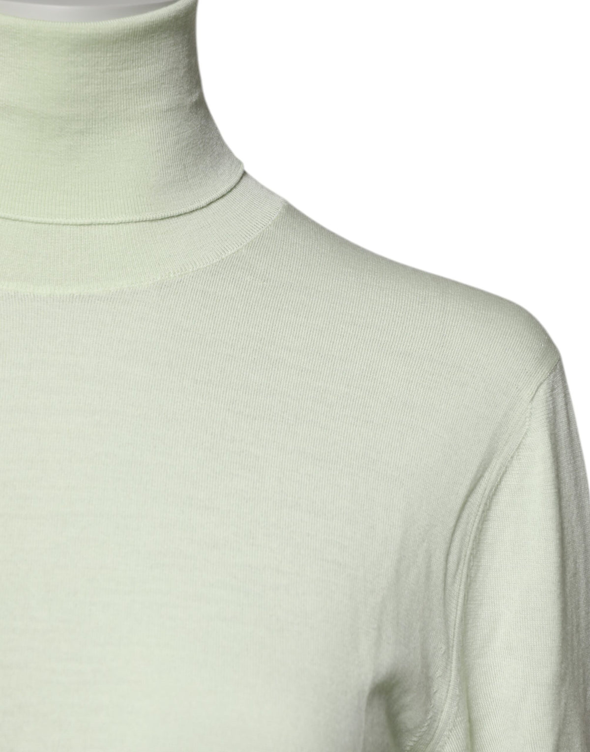 Dolce & Gabbana Light Green Wool Turtleneck Pullover Sweater
