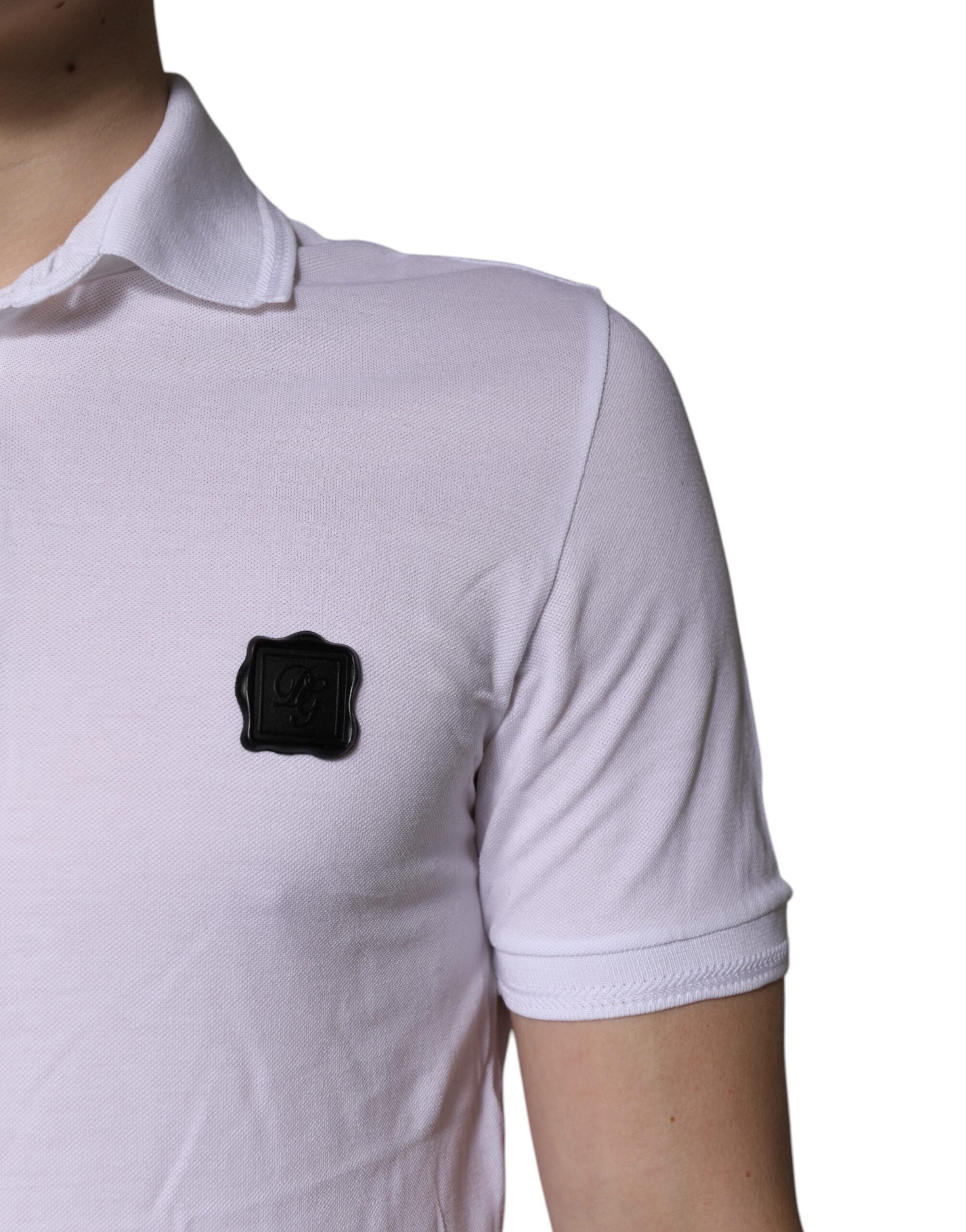 Dolce & Gabbana White Cotton Logo Collared Polo T-shirt Dolce & Gabbana