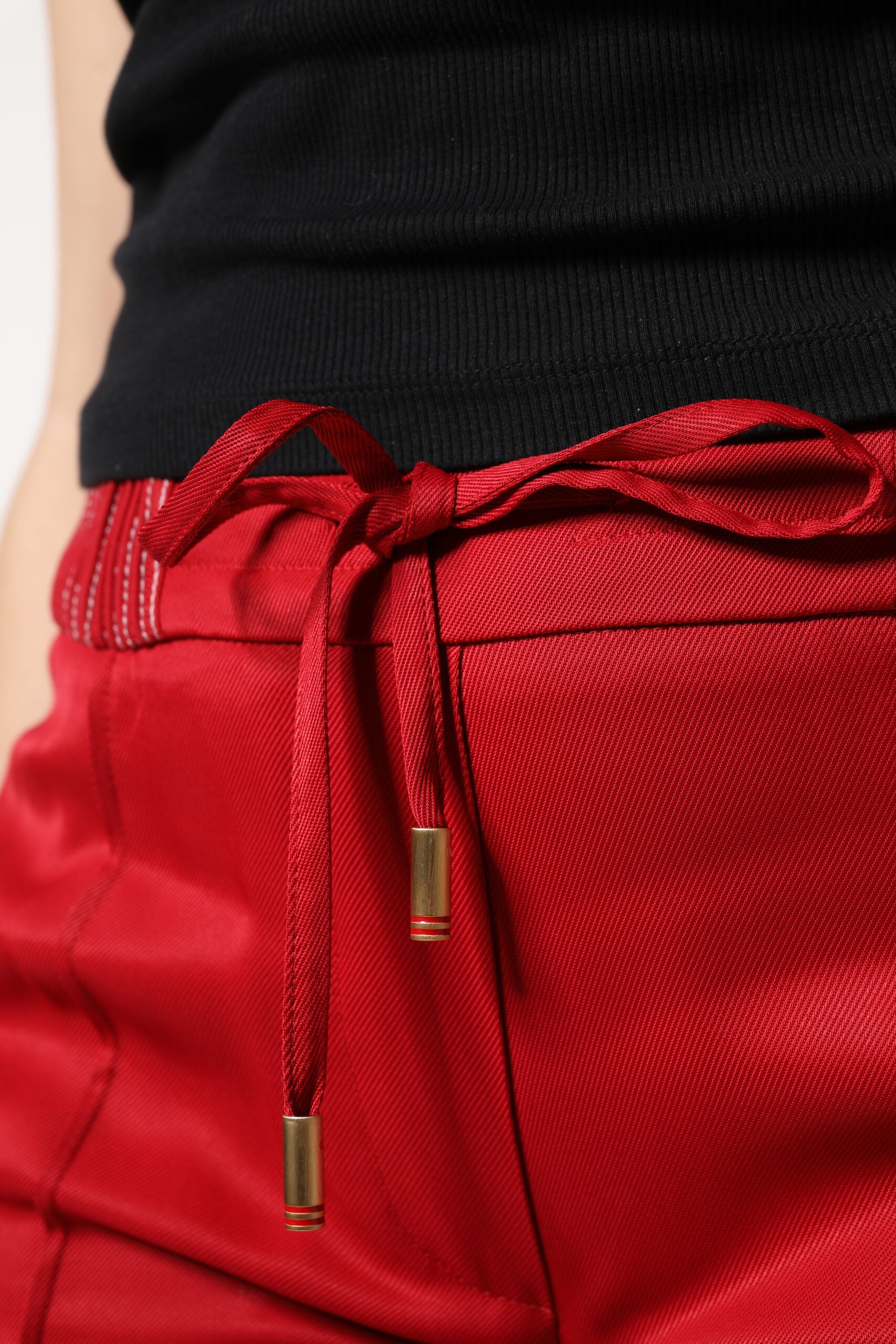 Dolce & Gabbana Red Viscose Straight Fit Pants Dolce & Gabbana