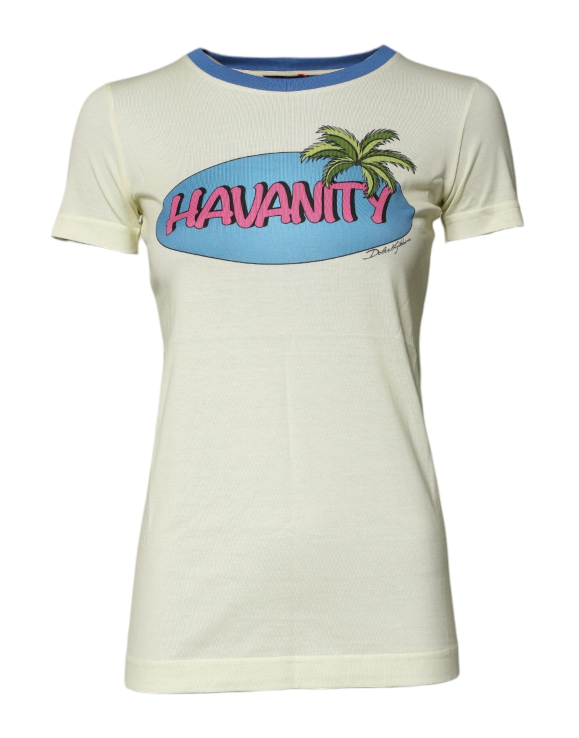 Dolce & Gabbana Light Yellow Cotton Short Sleeve T-shirt Dolce & Gabbana