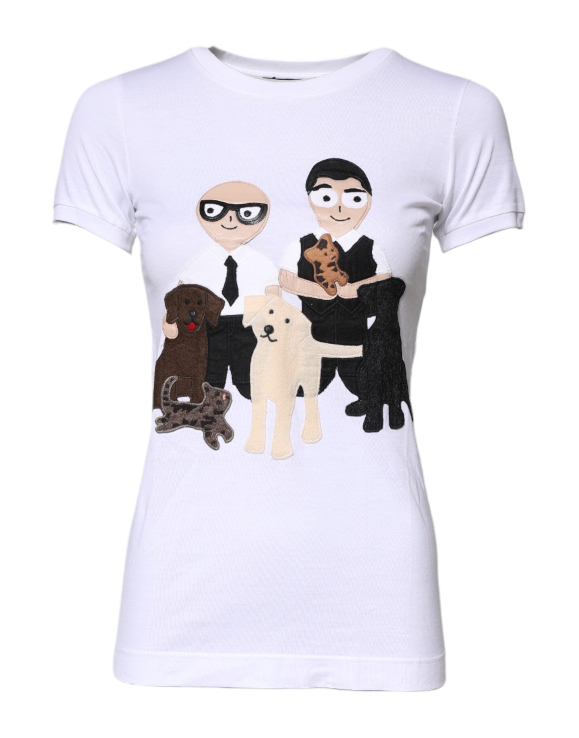 Dolce & Gabbana White Cotton #DGFAMILY Embroidery T-shirt Dolce & Gabbana