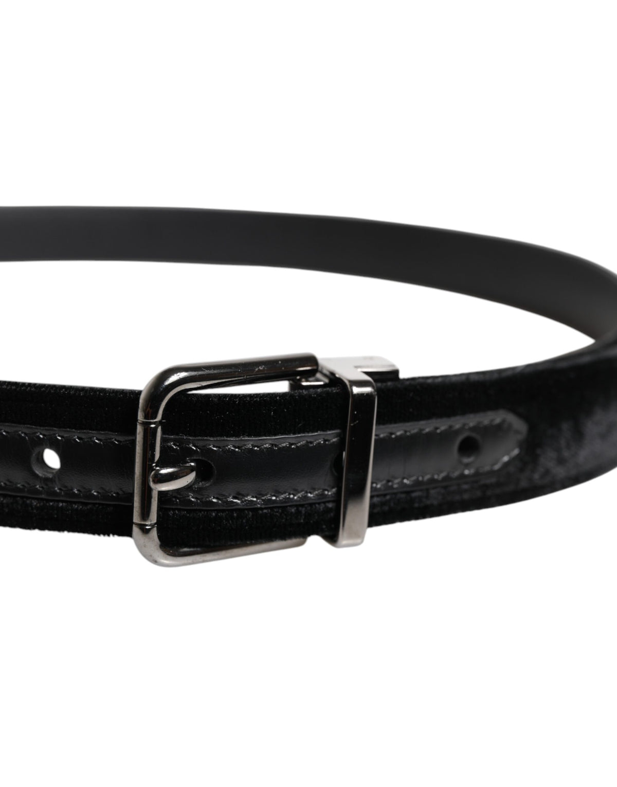 Dolce & Gabbana Black Leather Metal Buckle Classic Belt