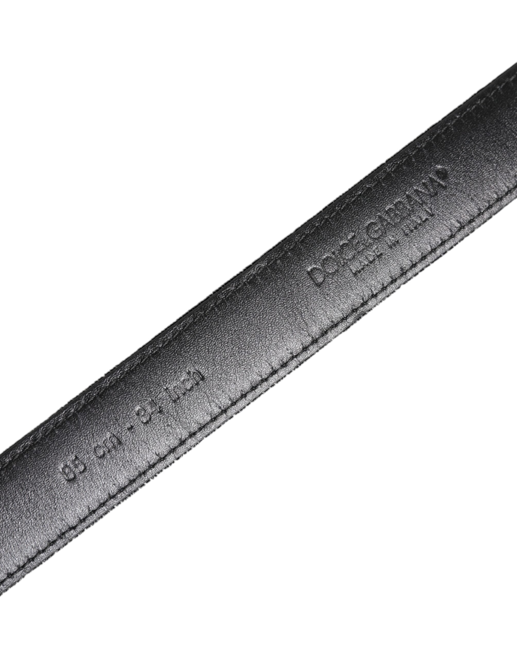 Dolce & Gabbana Black Leather Metal Buckle Classic Belt Dolce & Gabbana