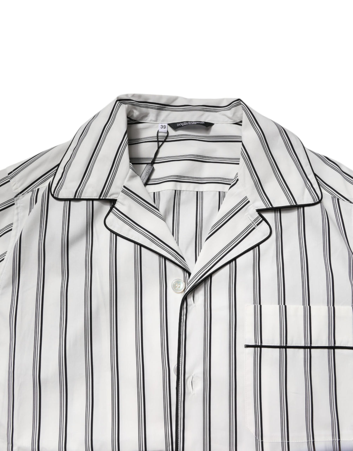Dolce & Gabbana White Black Stripes Cotton Men Pajama Set Sleepwear