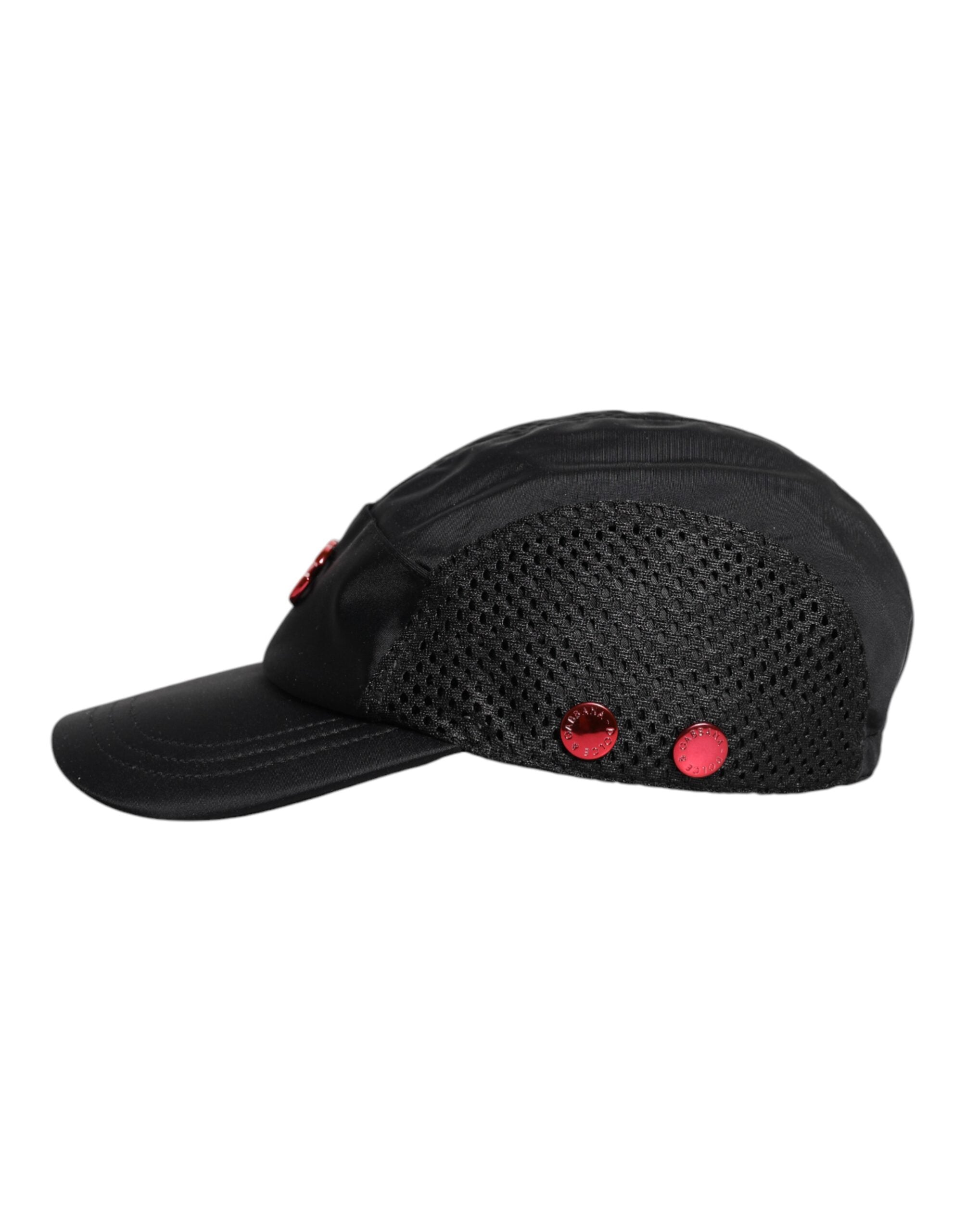Dolce & Gabbana Black Nylon DG Logo 6 Panels Baseball Cap Dolce & Gabbana