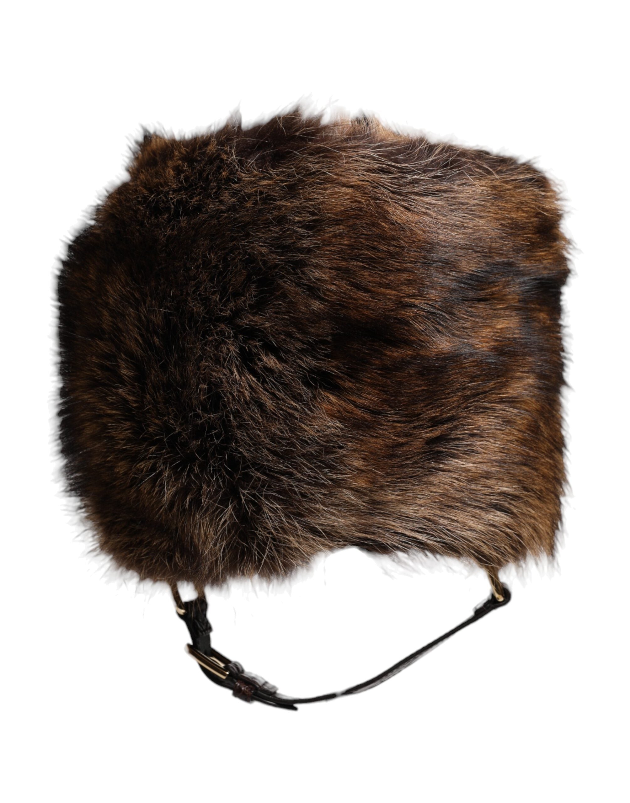 Dolce & Gabbana Brown Fur Women Bucket Hat Dolce & Gabbana