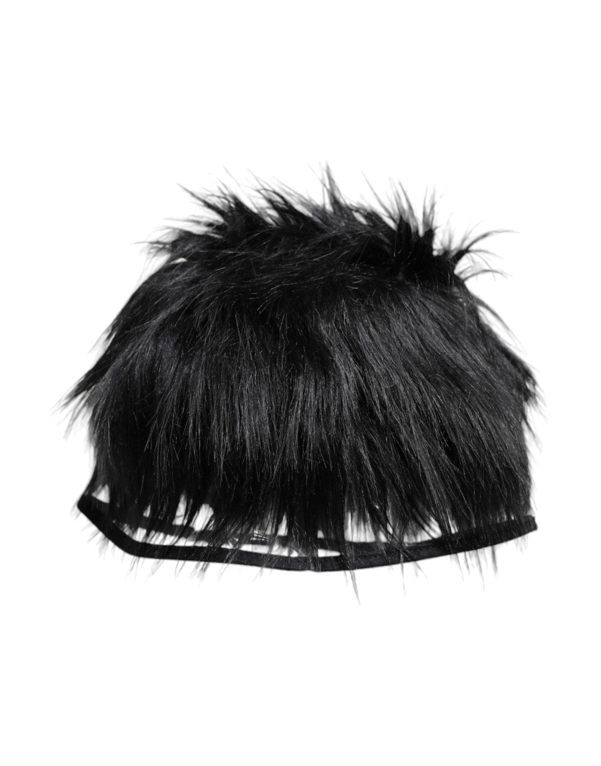 Dolce & Gabbana Black Faux Fur Bucket Hat Dolce & Gabbana